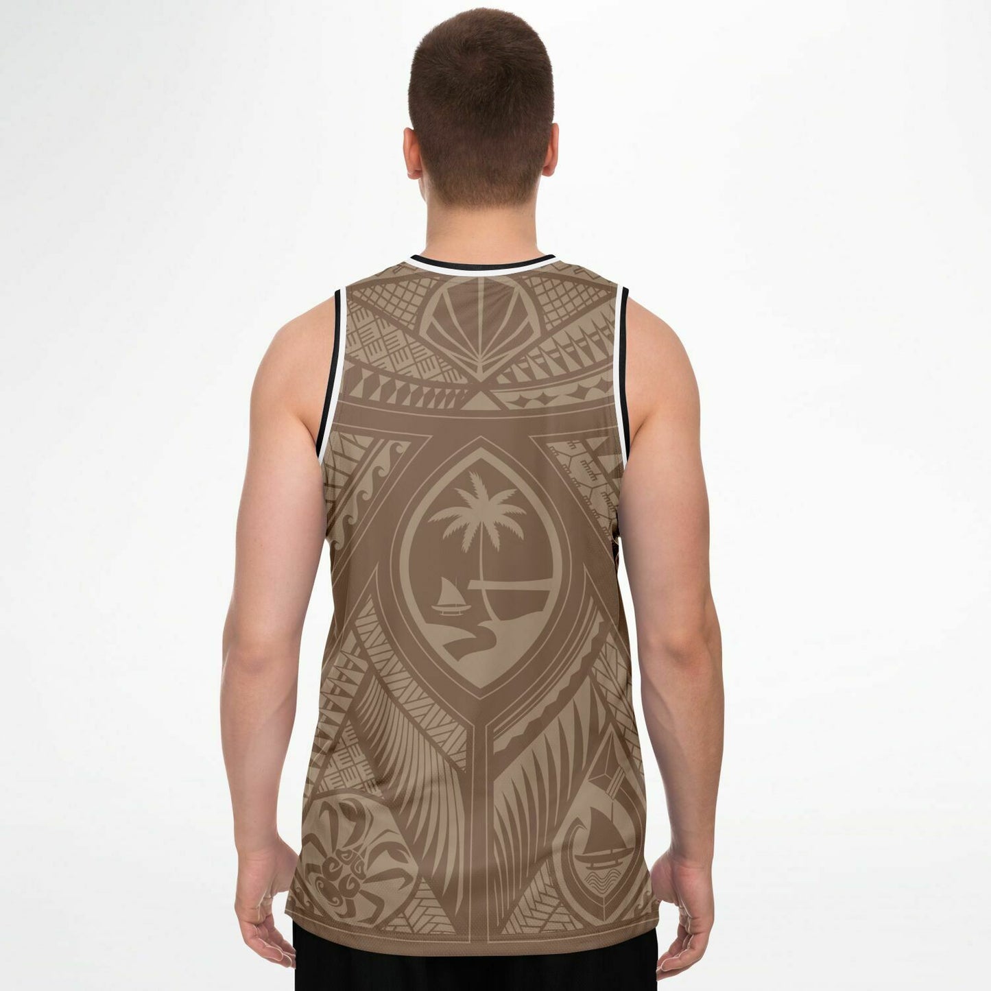 Guahan Tribal Brown Guam Basketball Jersey