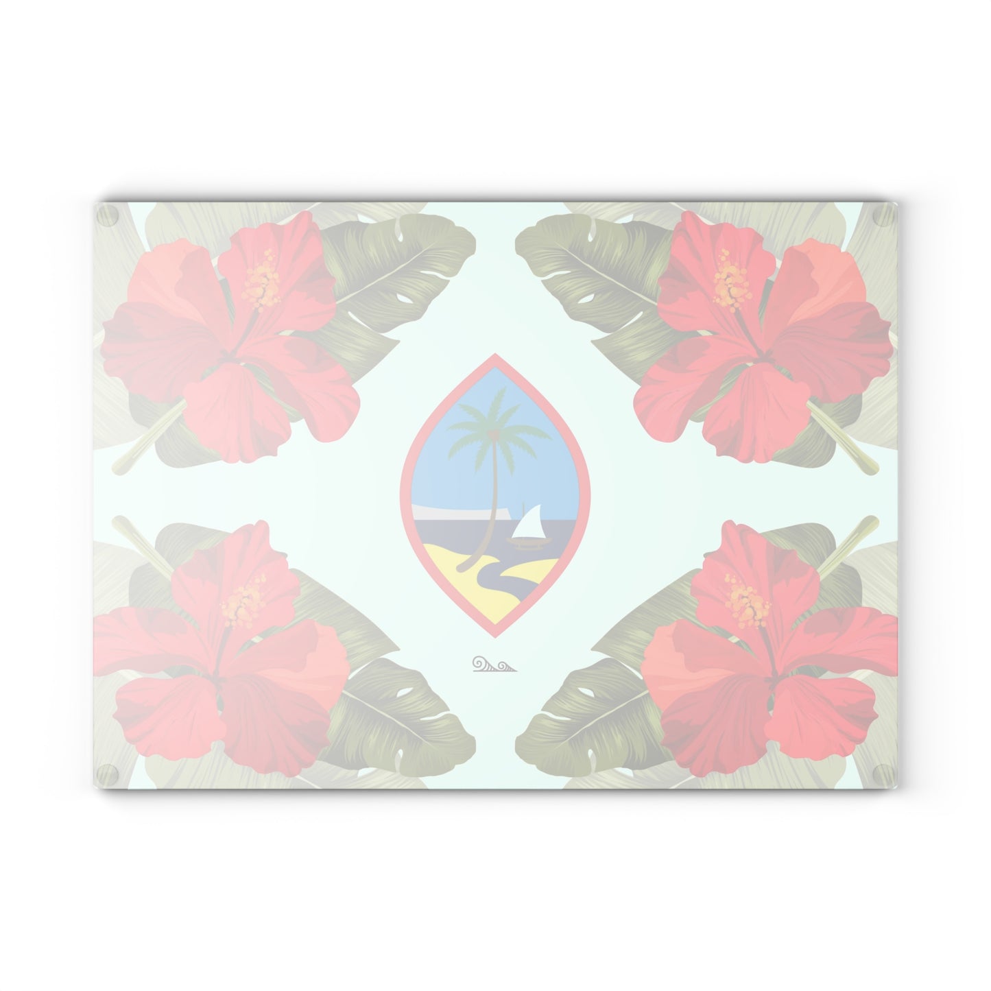 Guam Seal Hibiscus Paradise Glass Cutting Board