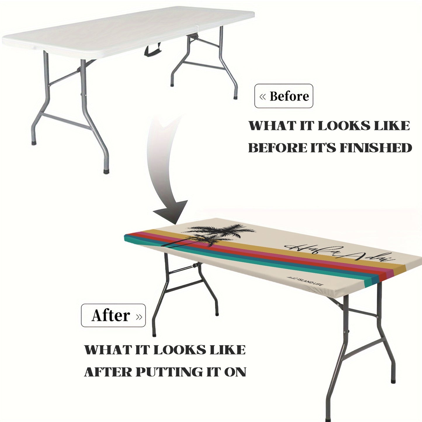 Retro Rainbow Fitted Tablecloth
