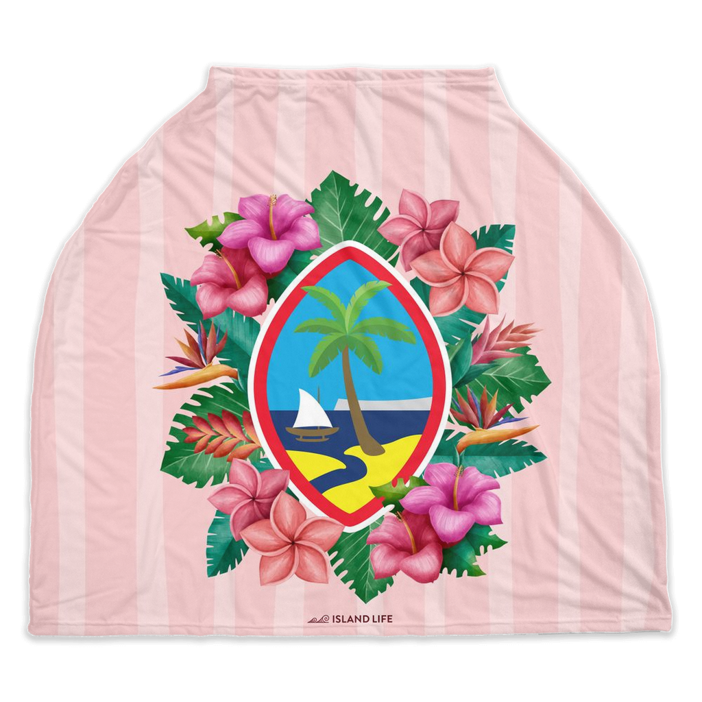 Guam Seal Pink Floral Baby Nursing Car Seat Cover
