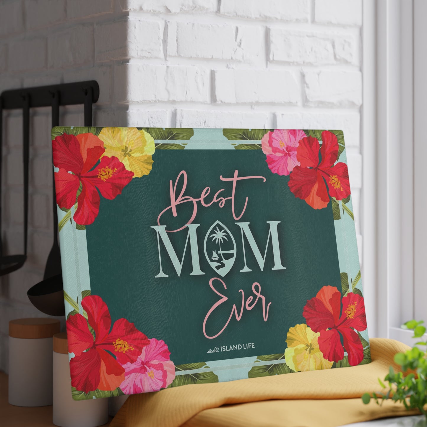 Best Mom Ever Guam Glass Cutting Board