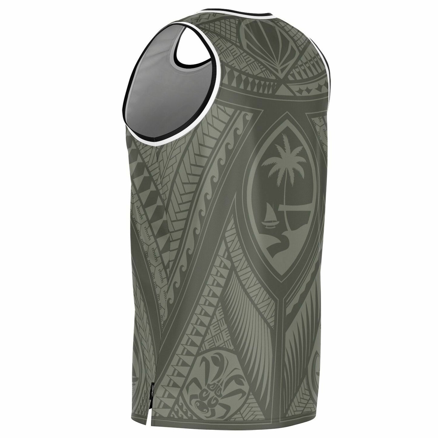 Guahan Tribal Olive Guam Basketball Jersey