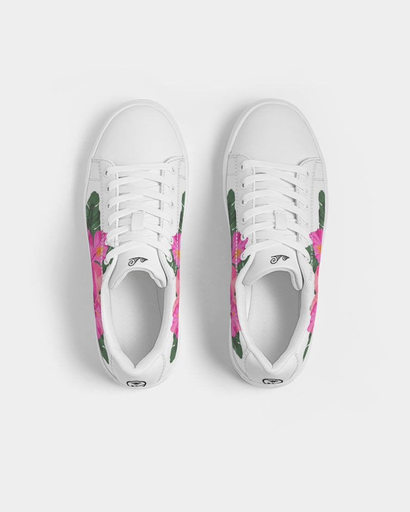 Guam Hibiscus Paradise Pink Women's Faux-Leather Sneaker