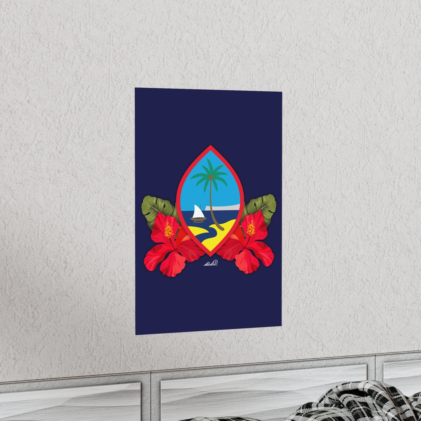 Guam Seal Hibiscus Paradise Premium Matte Vertical Poster