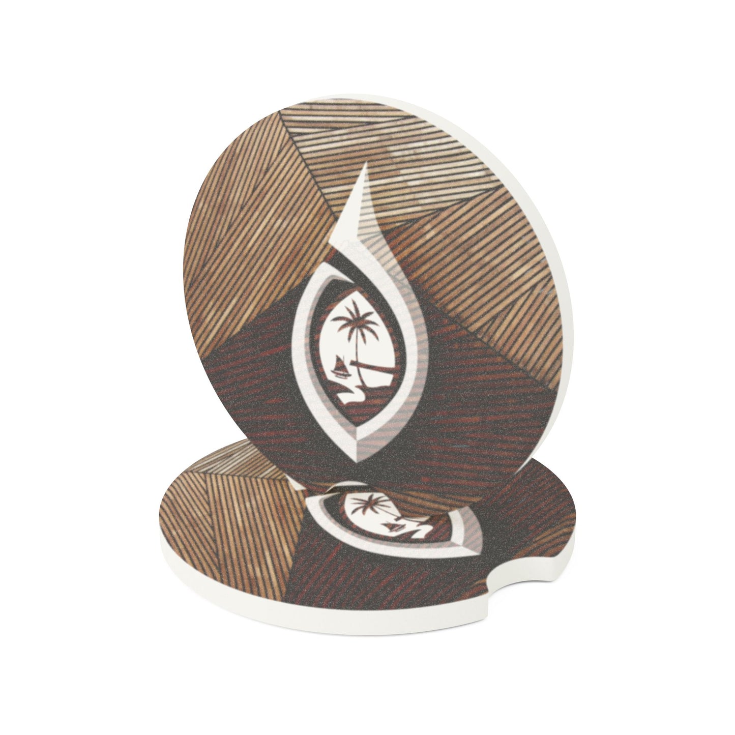 Guam Tribal Hook Soapstone Car Coaster