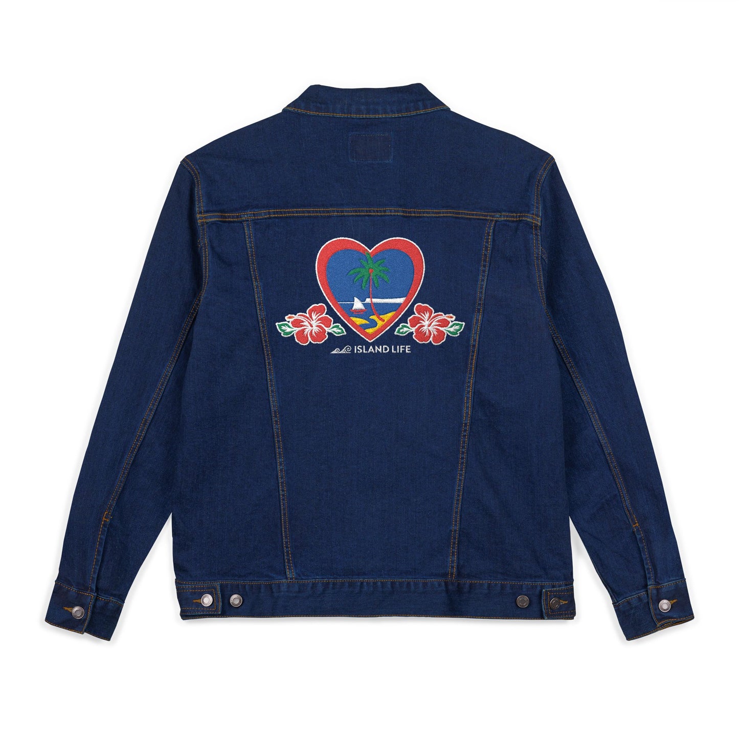 Heart Guam Embroidered Unisex Denim Jacket