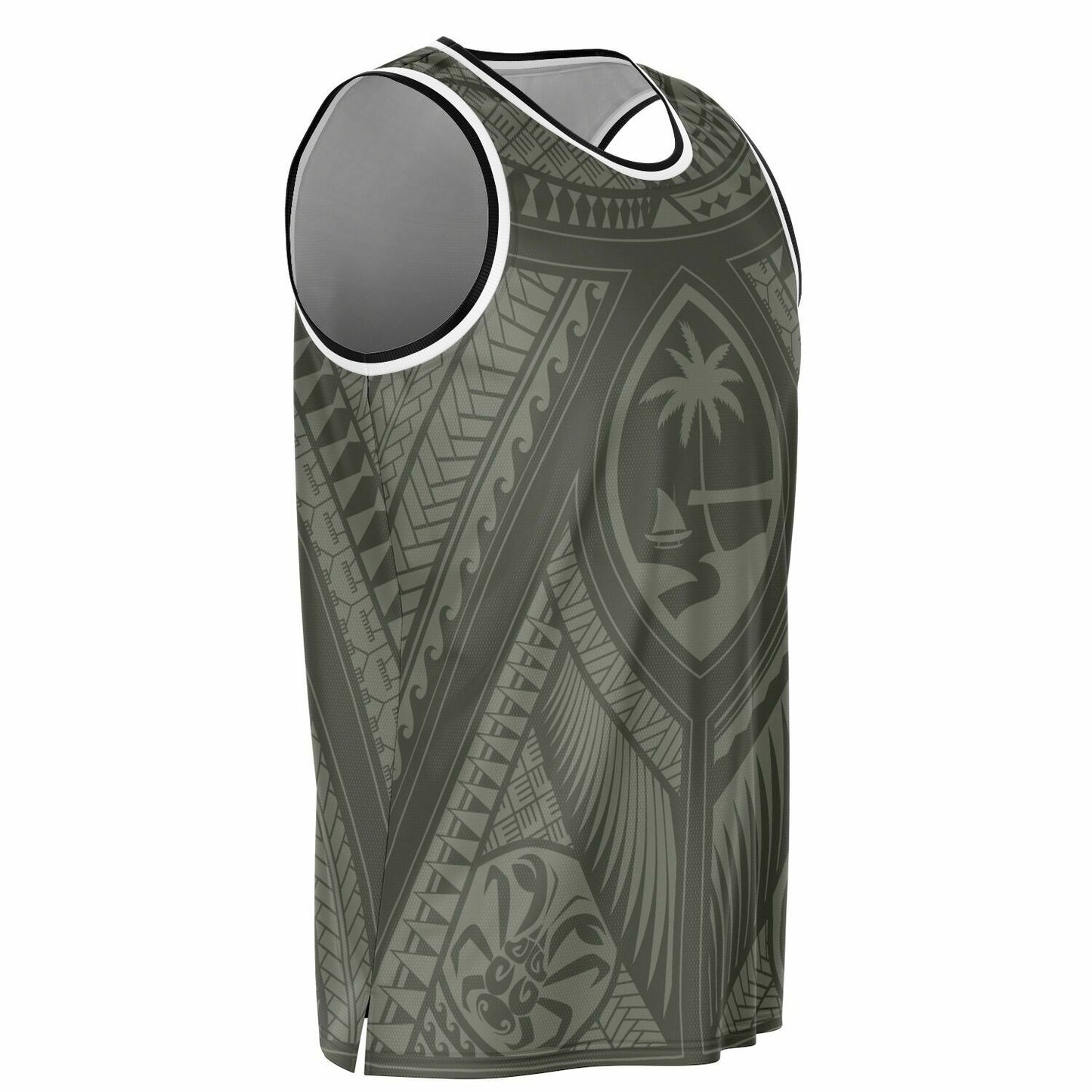 Guahan Tribal Olive Guam Basketball Jersey