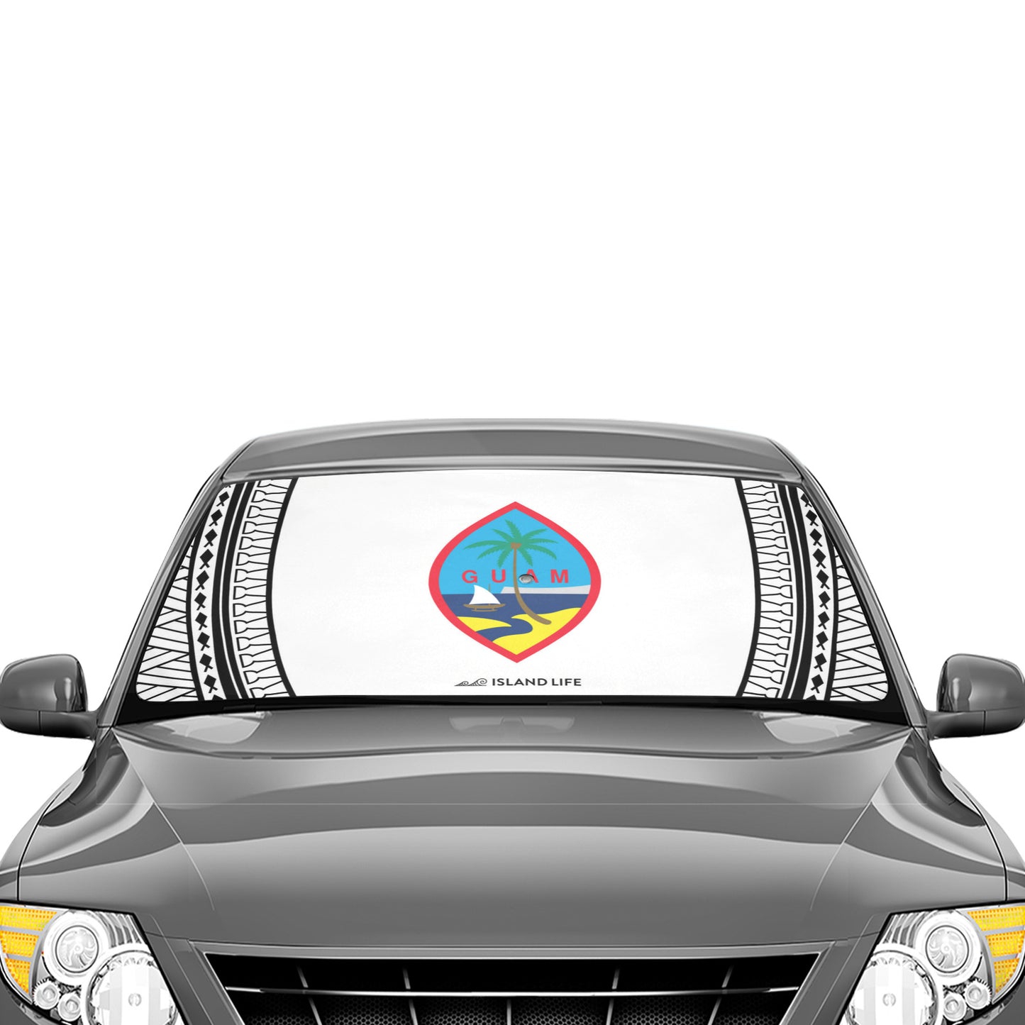 Guam Seal Tribal White Car Sun Shade Umbrella
