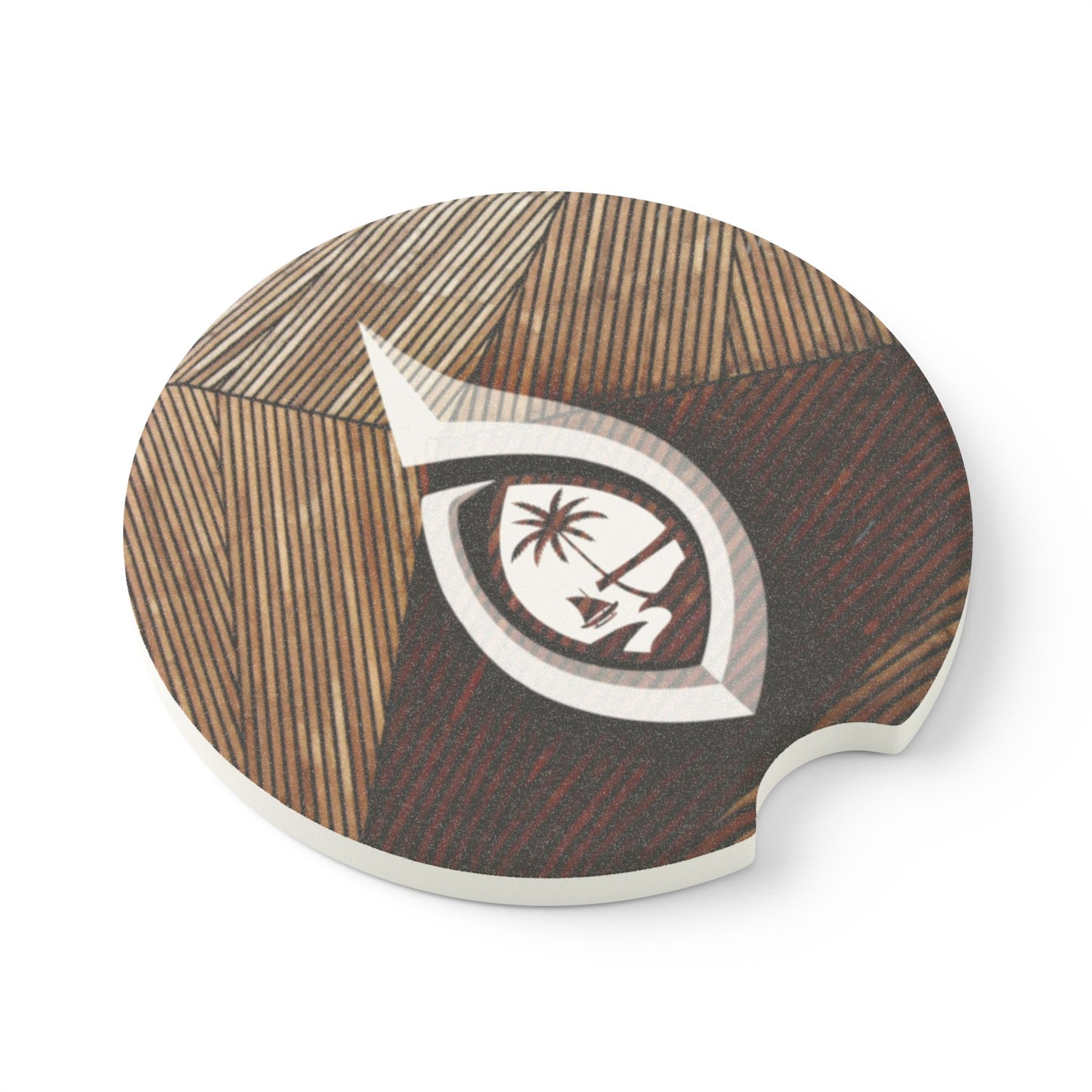 Guam Tribal Hook Soapstone Car Coaster