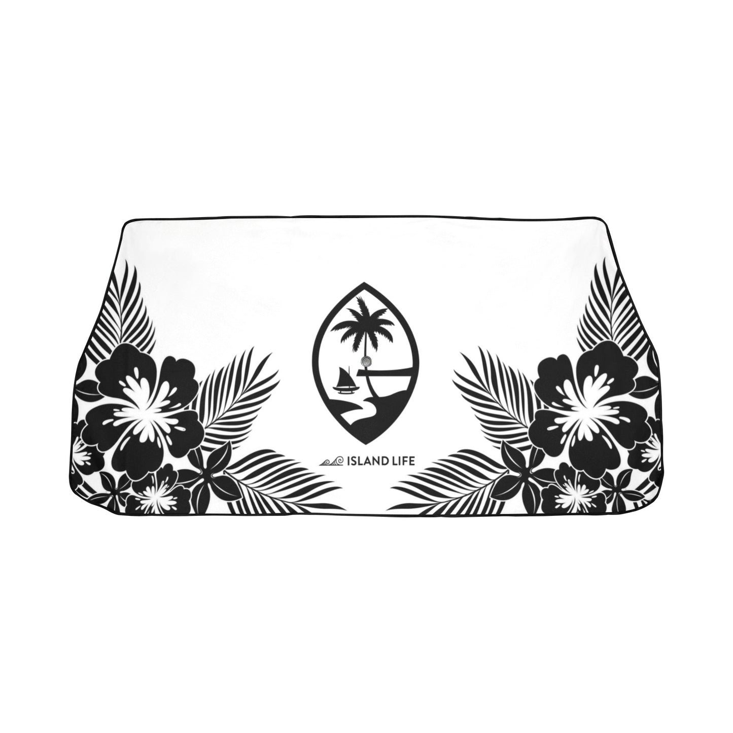 Guam Tropical Hibiscus White Car Sun Shade Umbrella