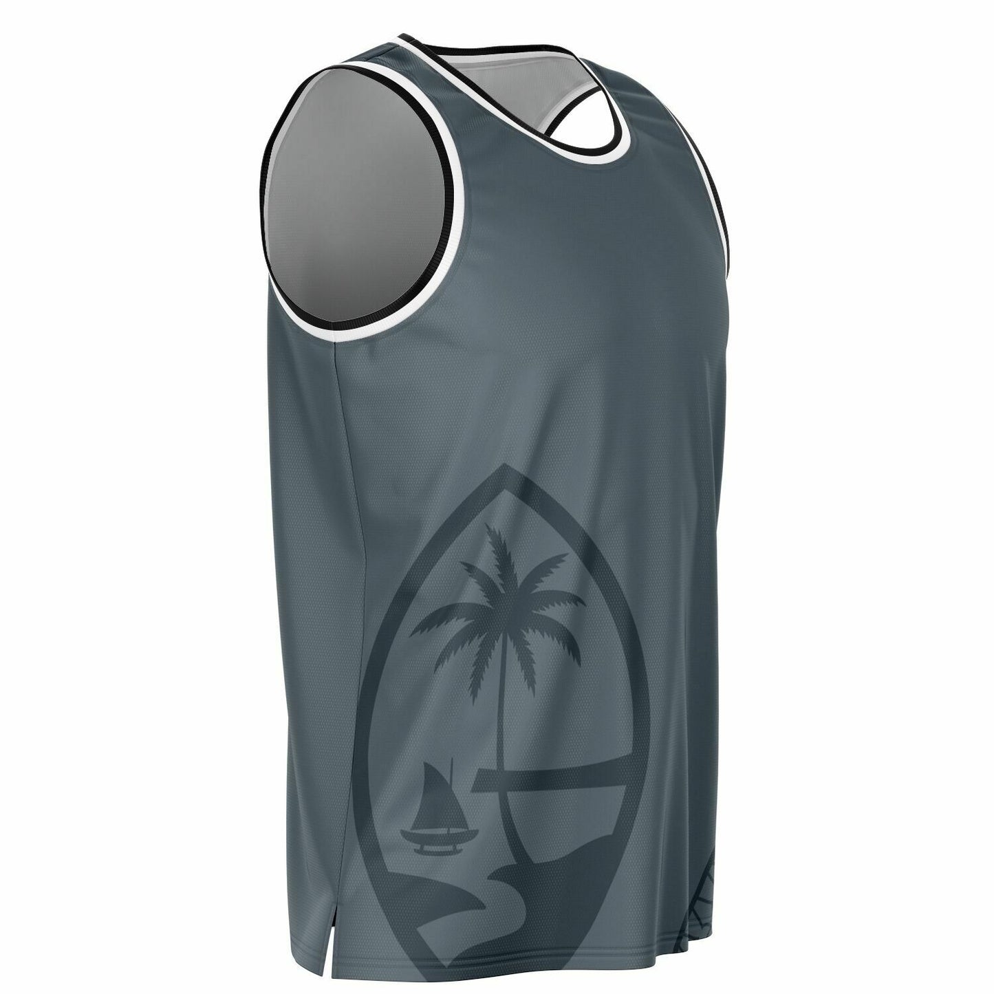 Guam Seal Tribal Gray Basketball Jersey