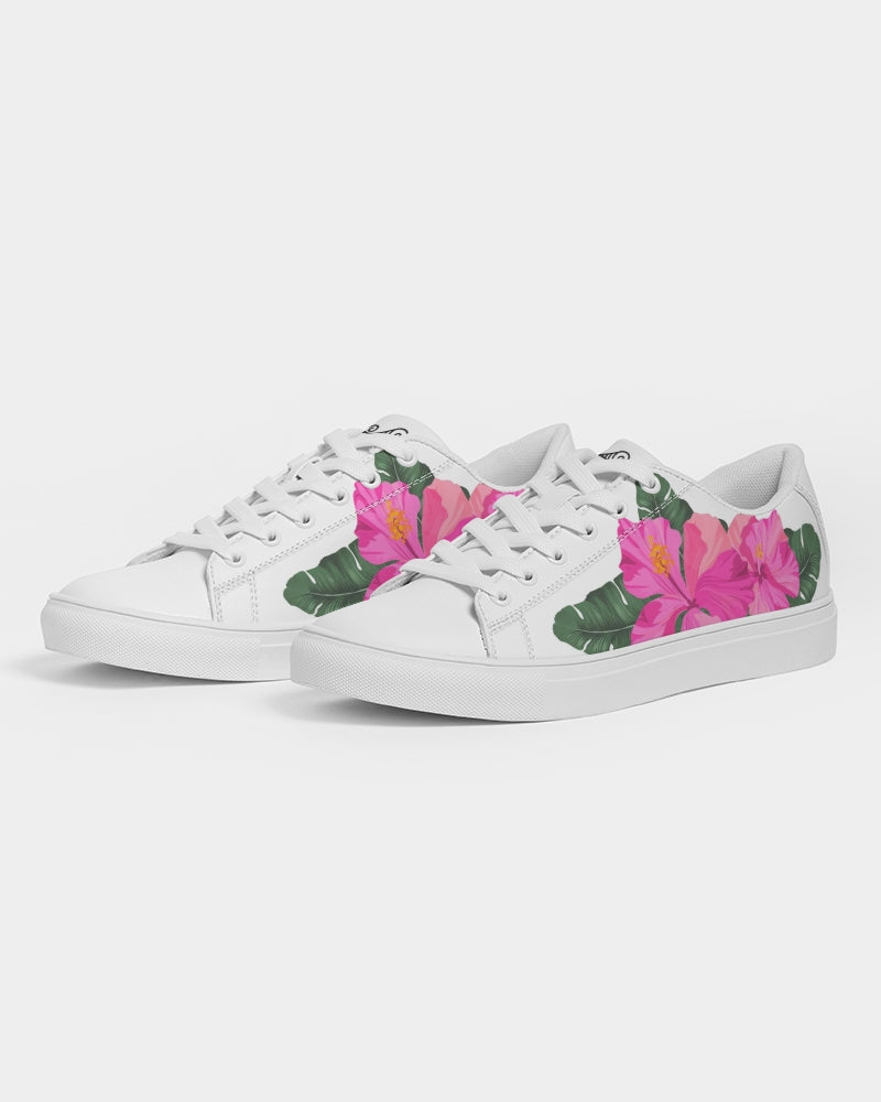 Guam Hibiscus Paradise Pink Women's Faux-Leather Sneaker