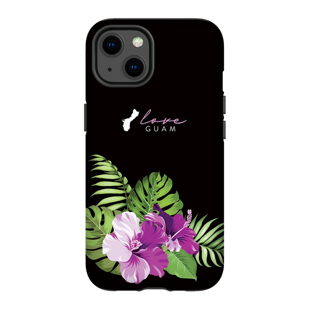 Love Guam Purple Hibiscus Premium Glossy Tough Phone Case