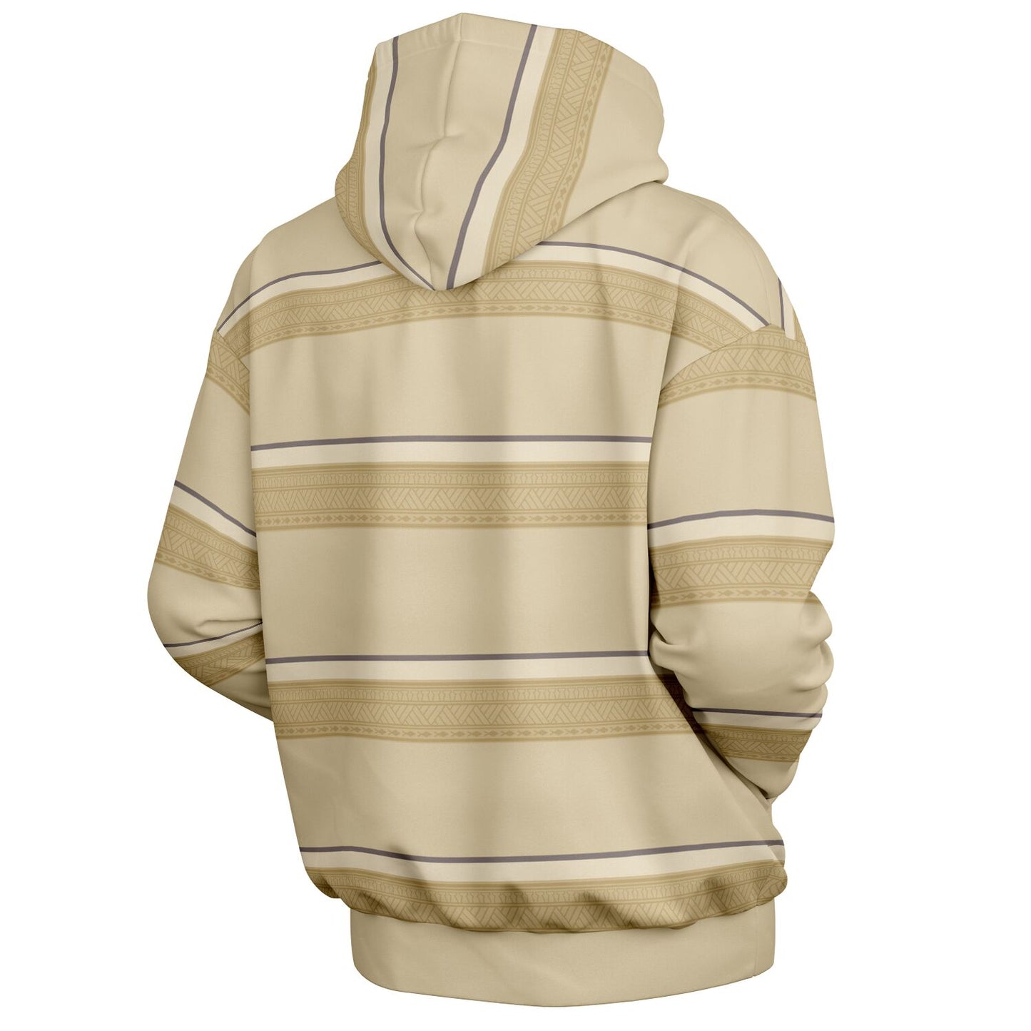 Guam Tribal Striped Khaki Unisex AOP Heavyweight Oversized Hoodie