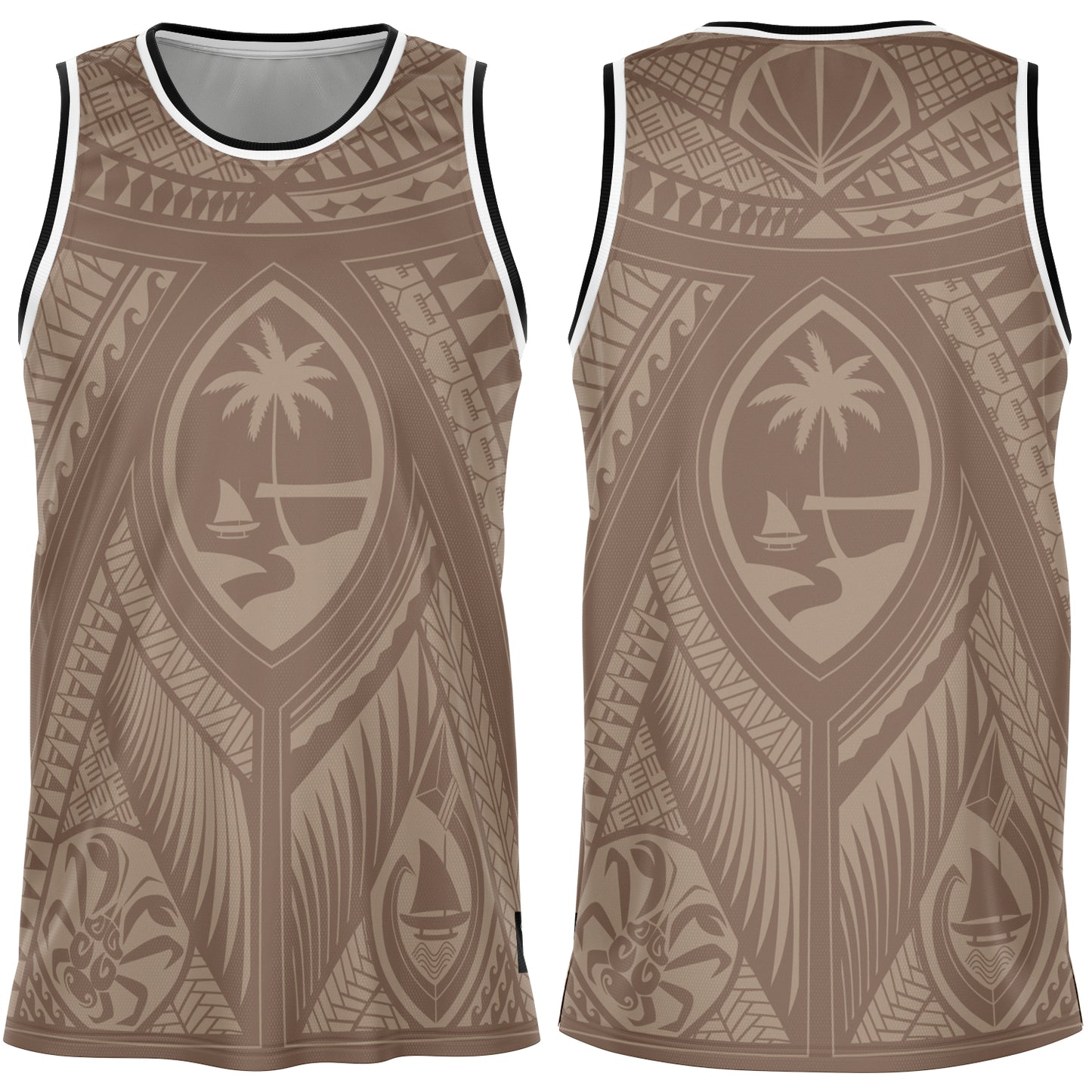 Guahan Tribal Brown Guam Basketball Jersey