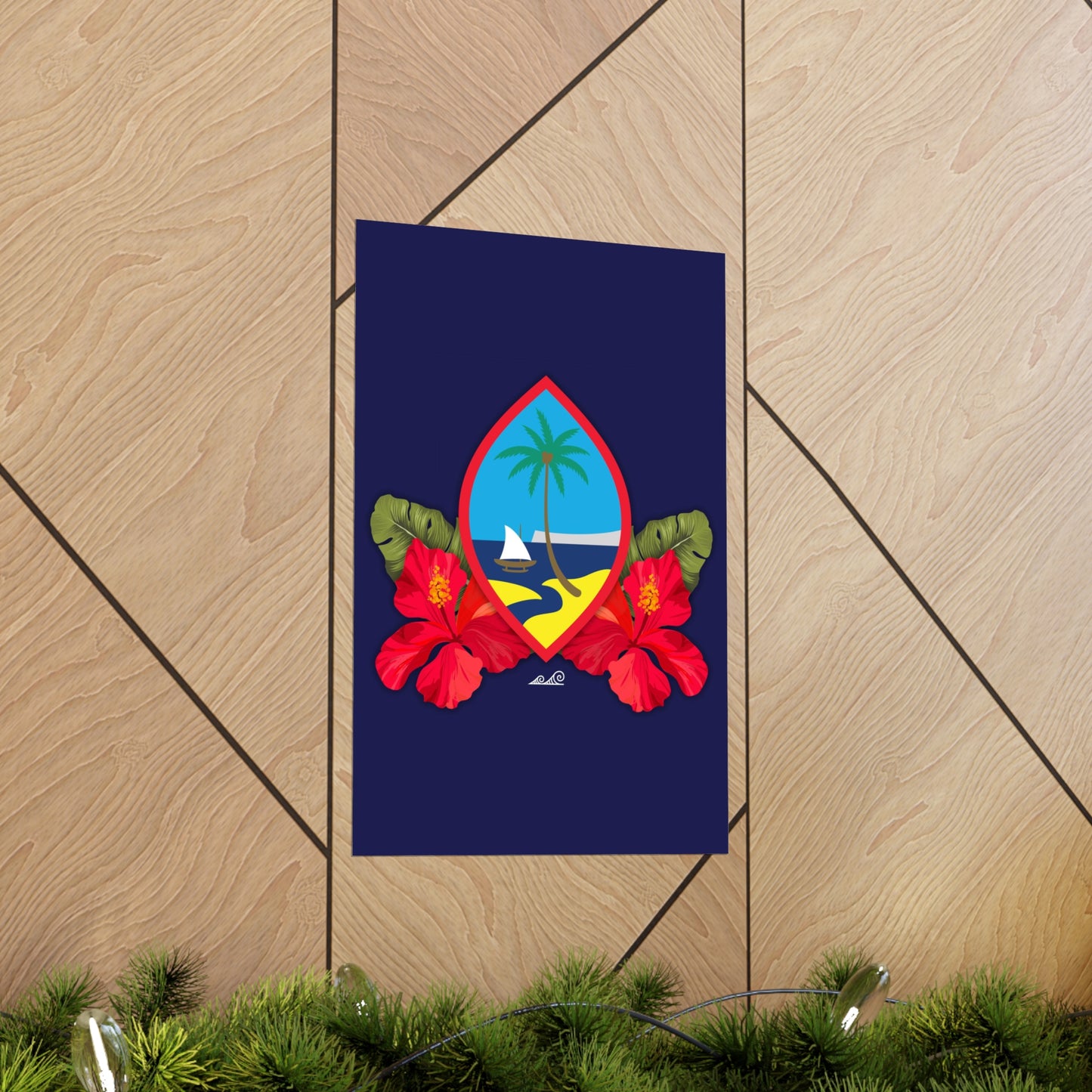 Guam Seal Hibiscus Paradise Premium Matte Vertical Poster