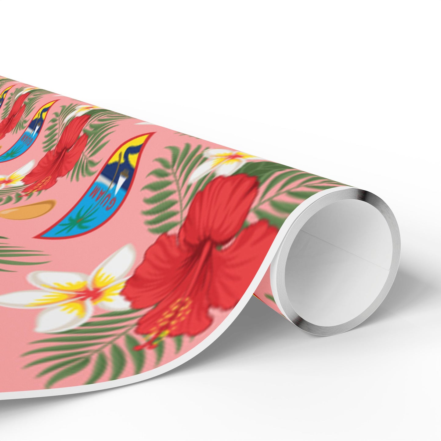 Guam Christmas Flowers Pink Gift Wrap Wrapping Paper