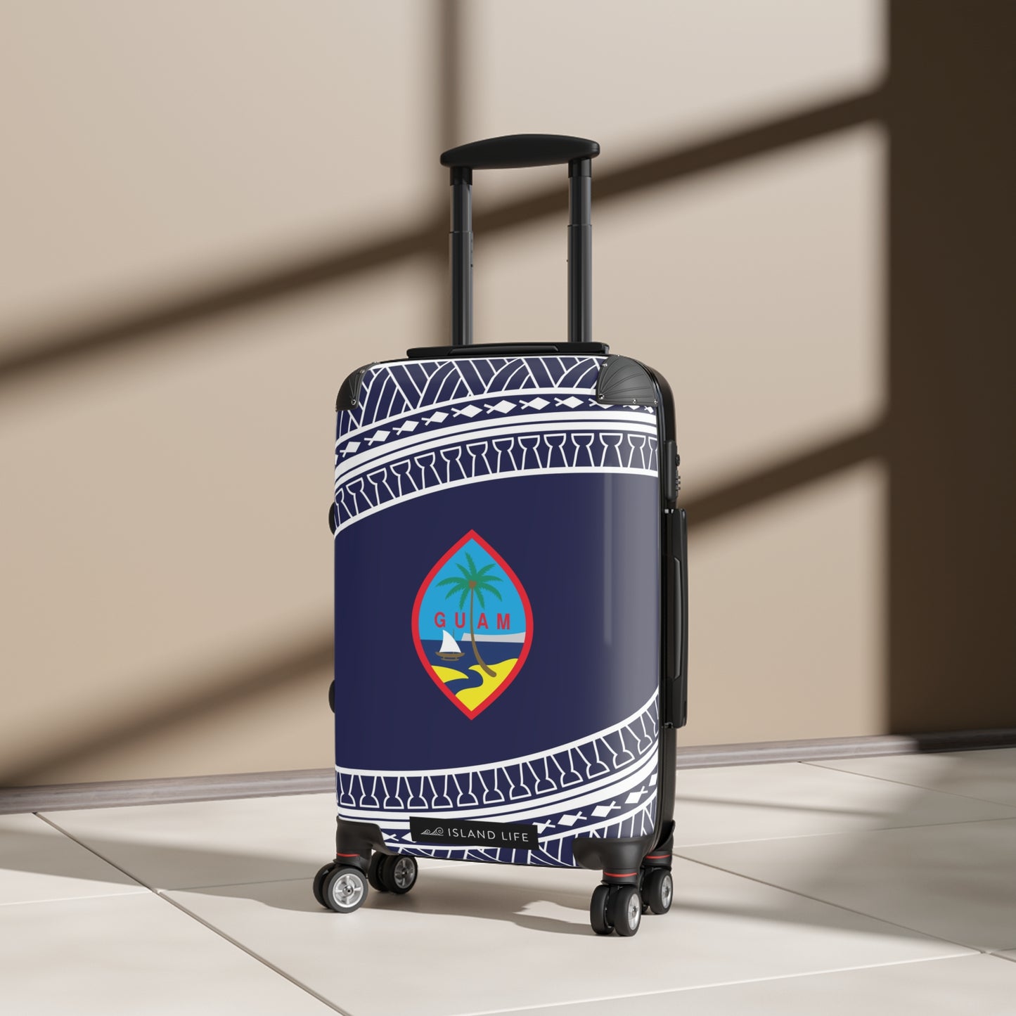 Guam Blue Tribal Carry On Cabin Suitcase