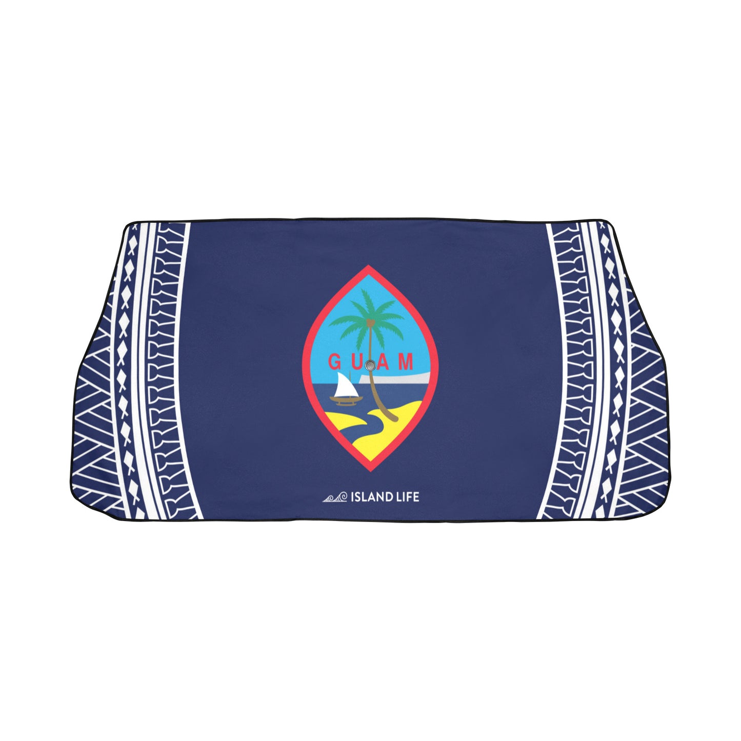 Guam Seal Tribal Blue Car Sun Shade Umbrella
