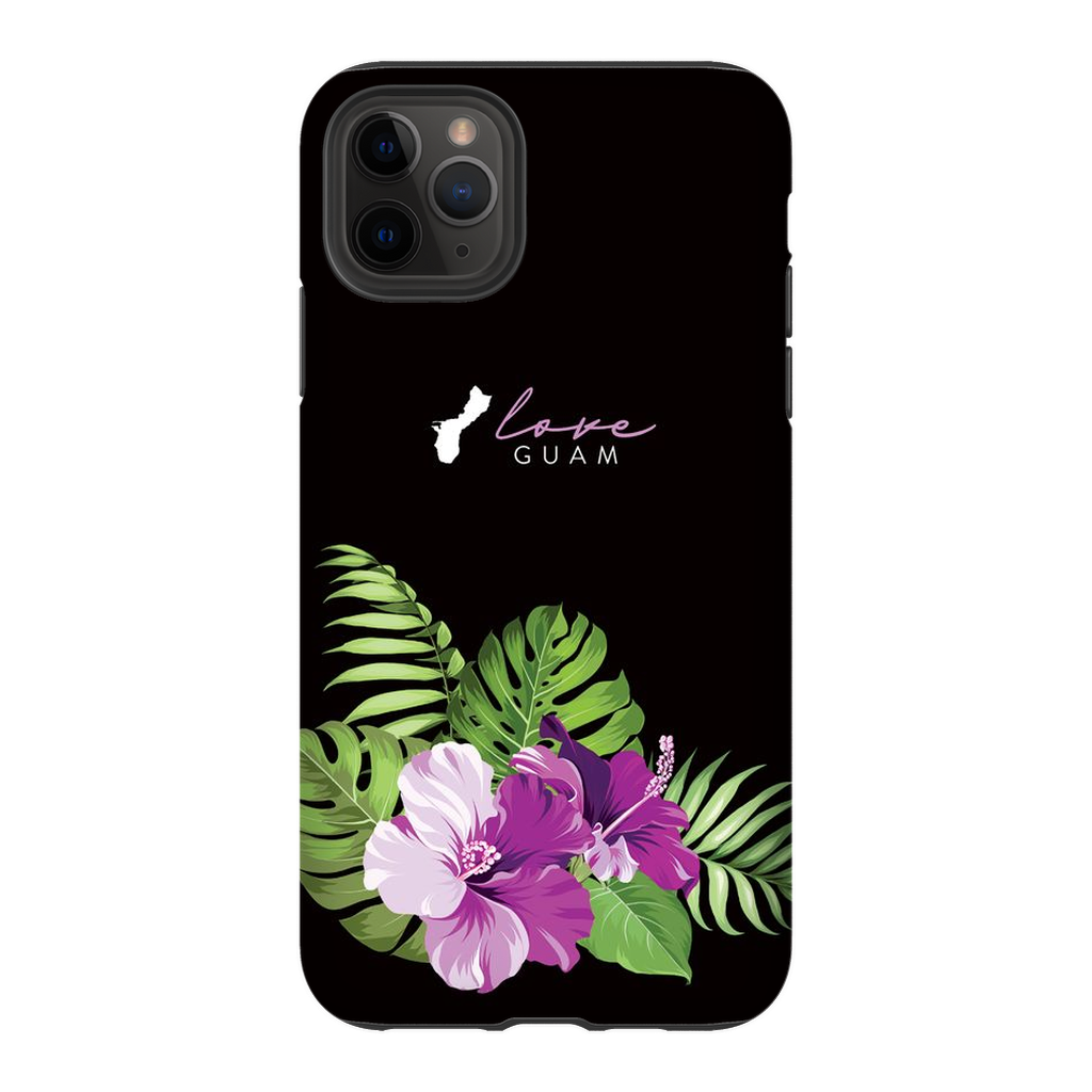 Love Guam Purple Hibiscus Premium Glossy Tough Phone Case