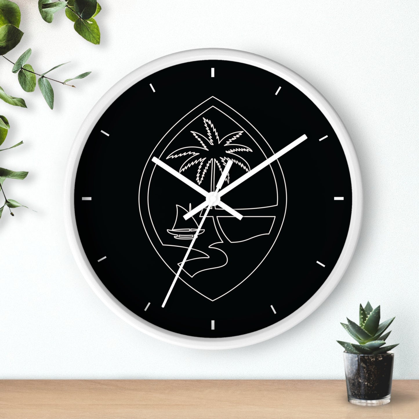 Guam Seal Minimalist Wood Wall Clock