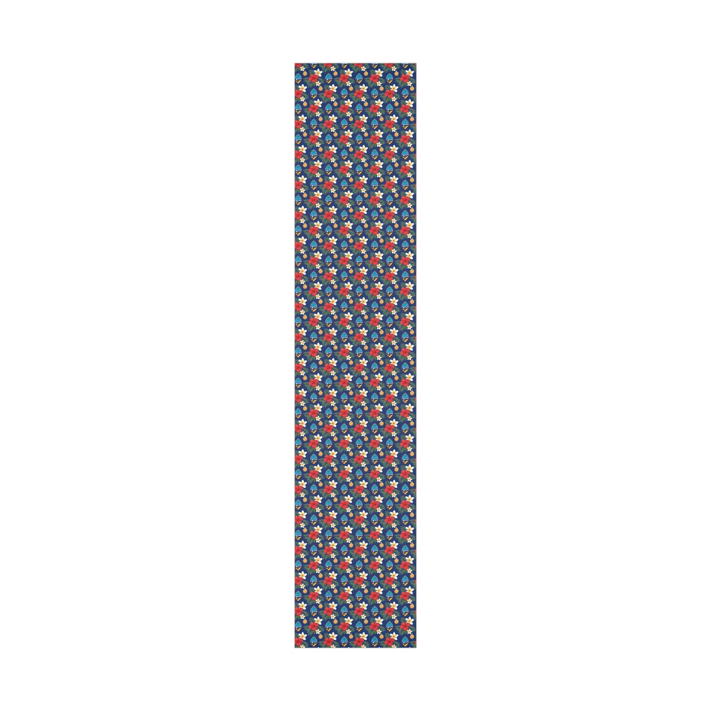 Guam Christmas Flowers Blue Gift Wrapping Paper