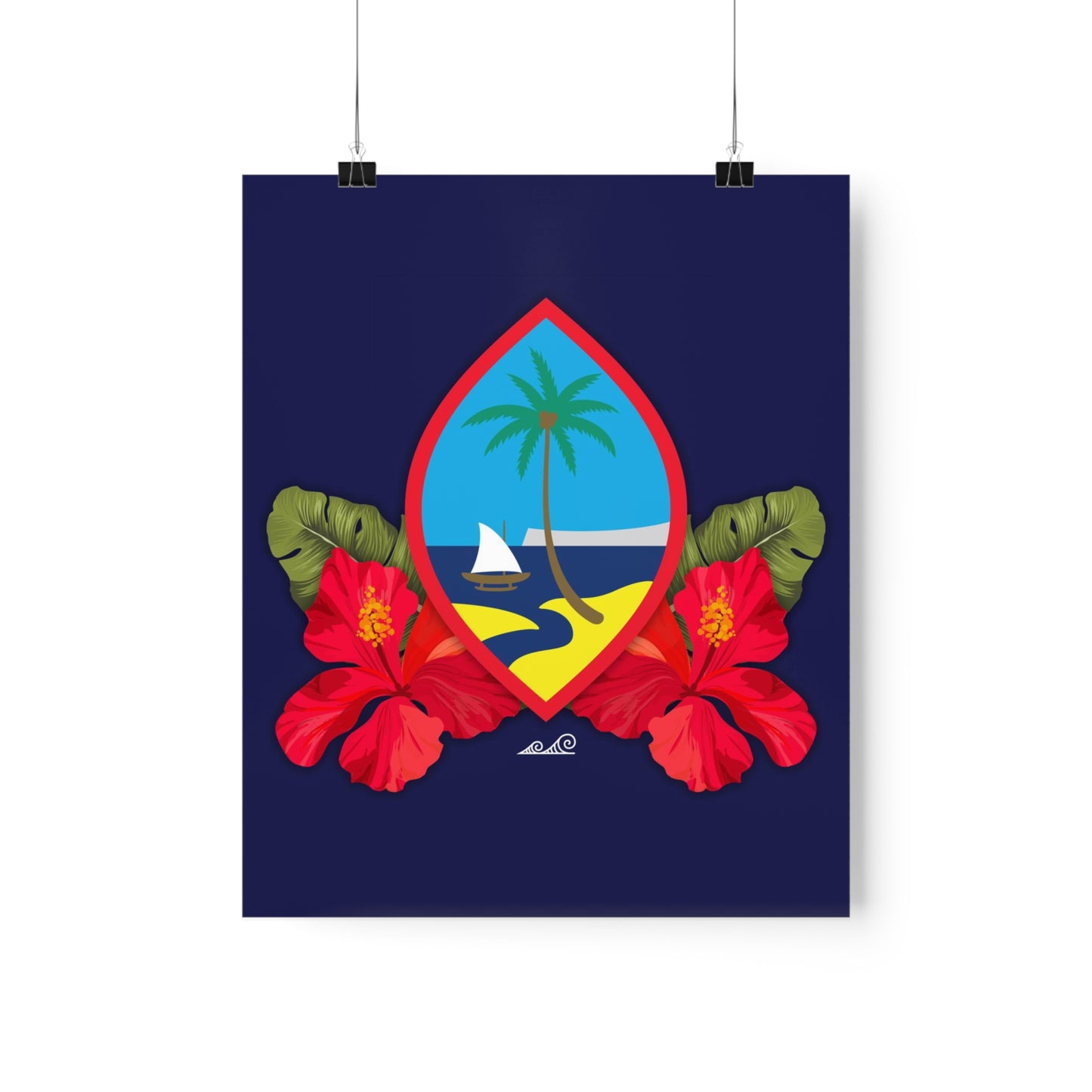 Guam Seal Hibiscus Paradise Premium Matte Vertical Poster