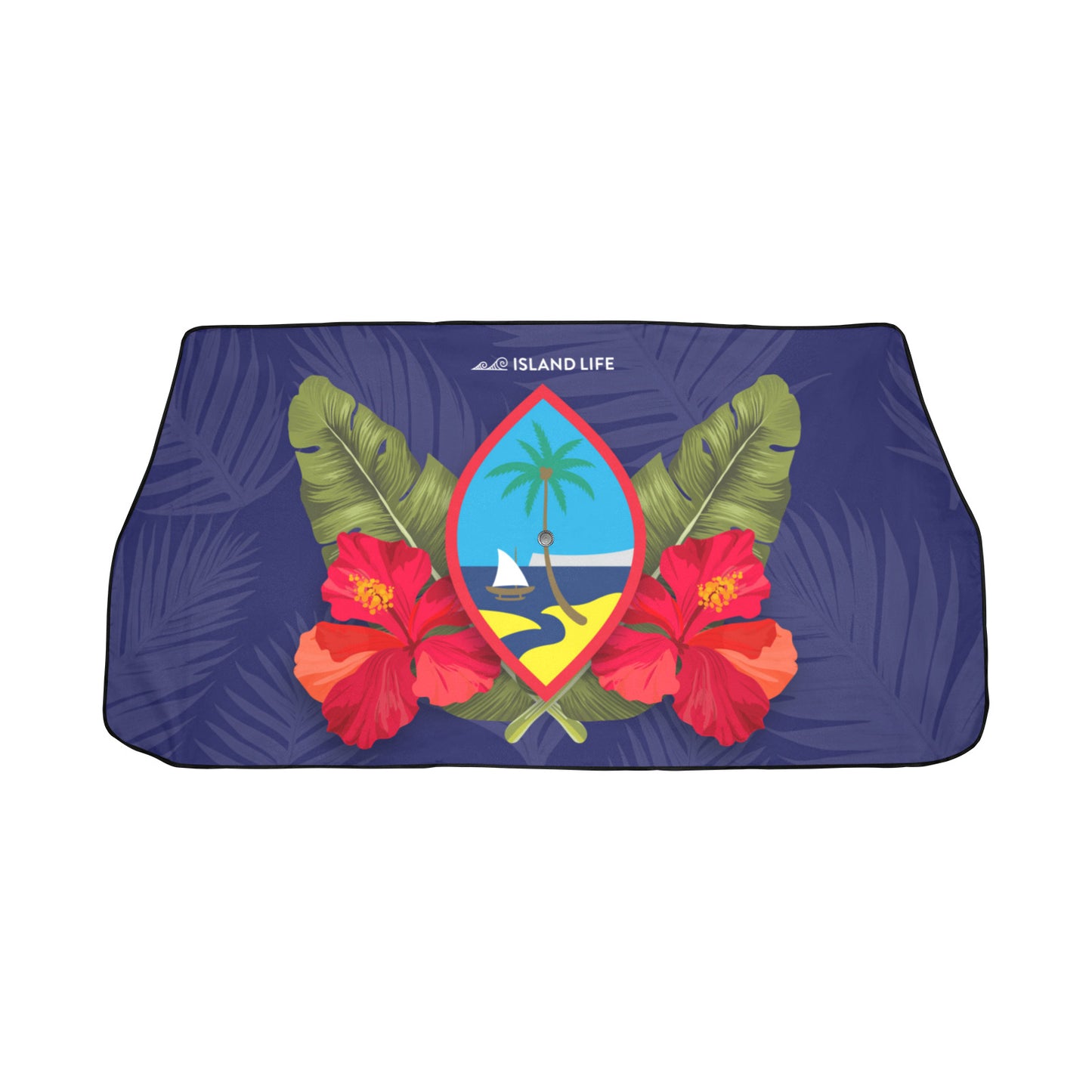 Guam Seal Hibiscus Paradise Car Sun Shade Umbrella