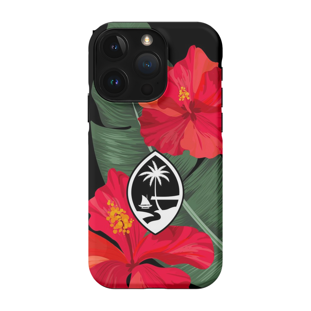 Guam Red Hibiscus Paradise Premium Glossy Tough Phone Case