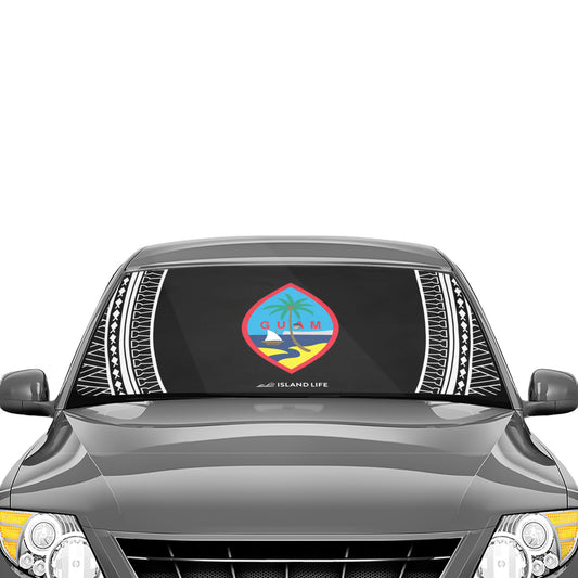 Guam Seal Tribal Black Car Sun Shade Umbrella