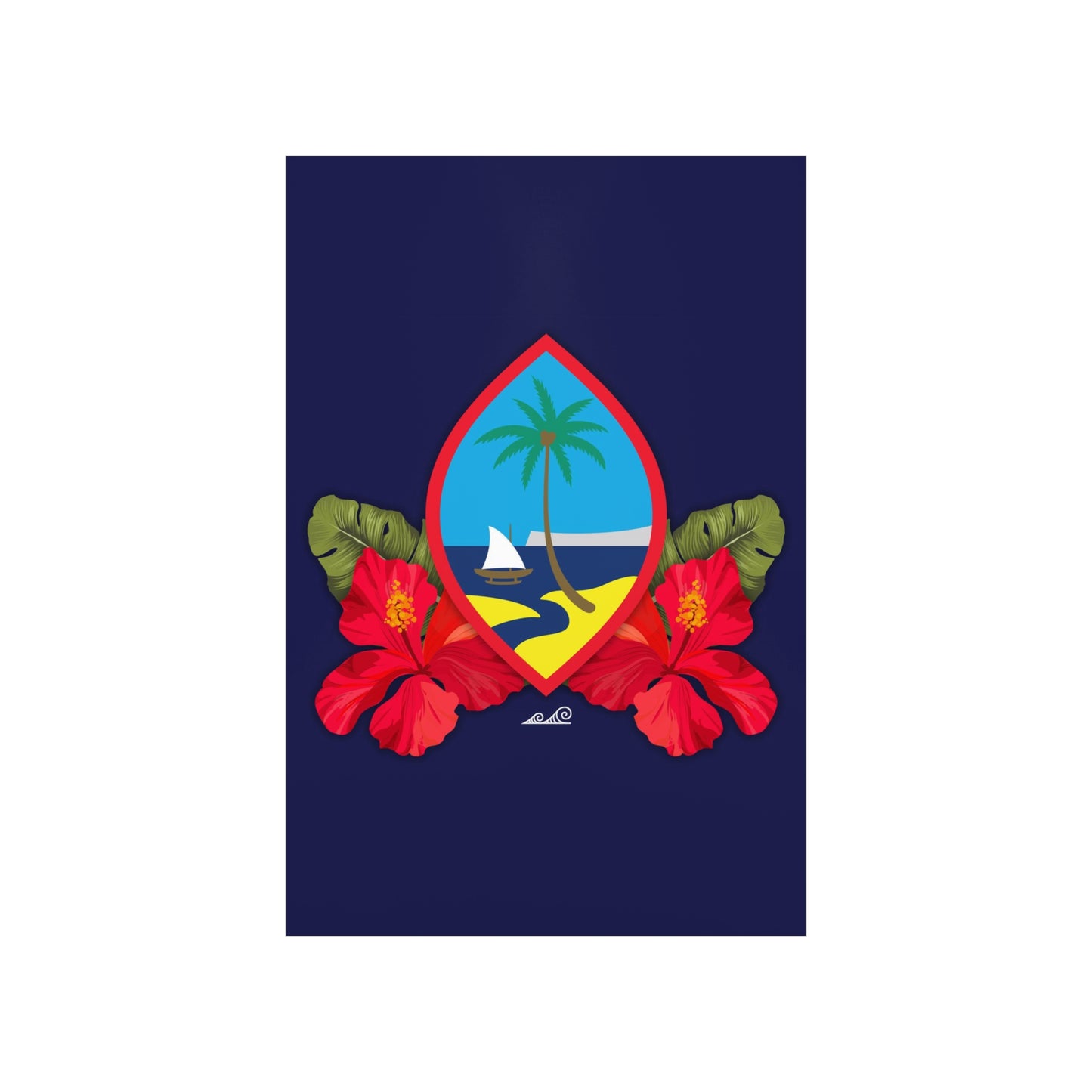 Guam Seal Hibiscus Paradise Premium Matte Vertical Poster