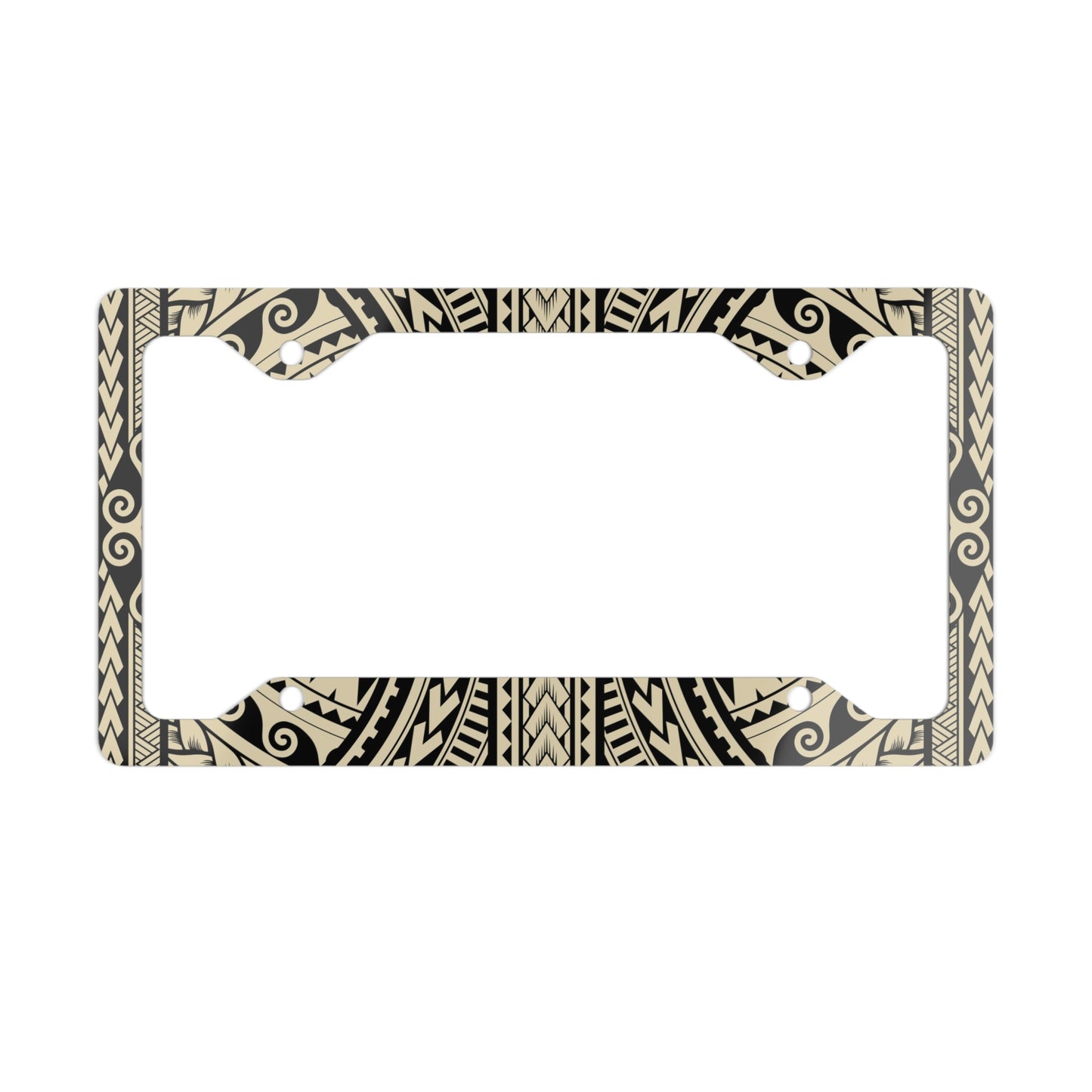 Island Tribal Polynesia Hawaiian Tan Metal License Plate Frame