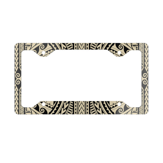 Island Tribal Polynesia Hawaiian Tan Metal License Plate Frame