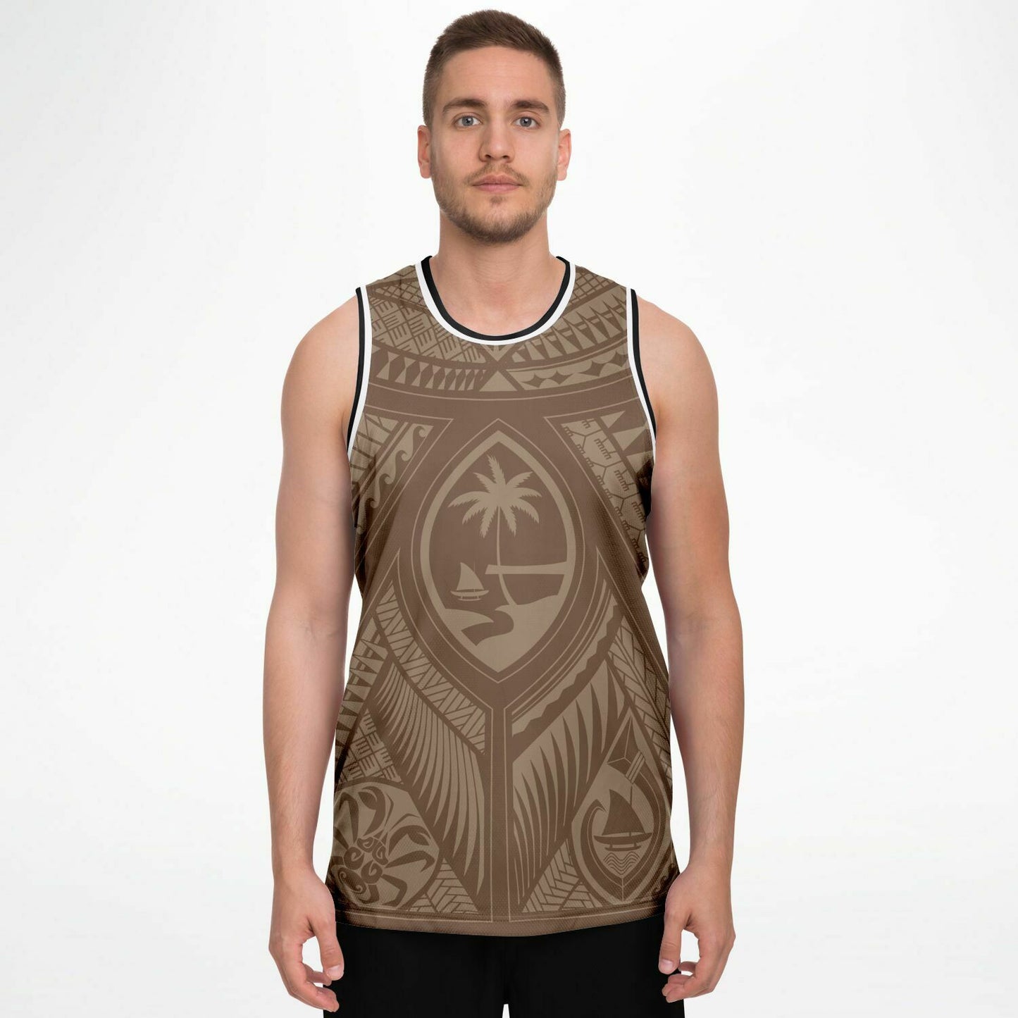 Guahan Tribal Brown Guam Basketball Jersey