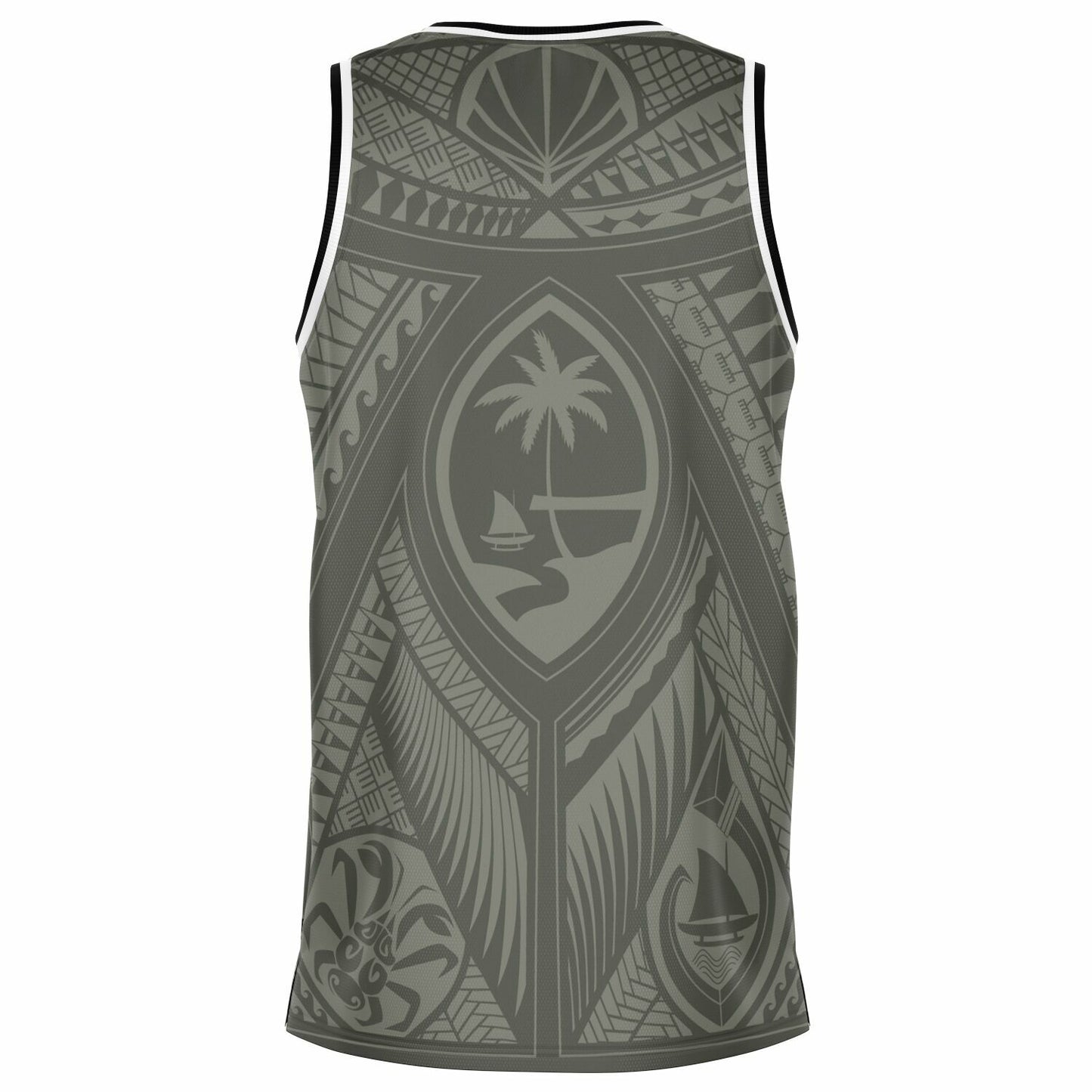 Guahan Tribal Olive Guam Basketball Jersey