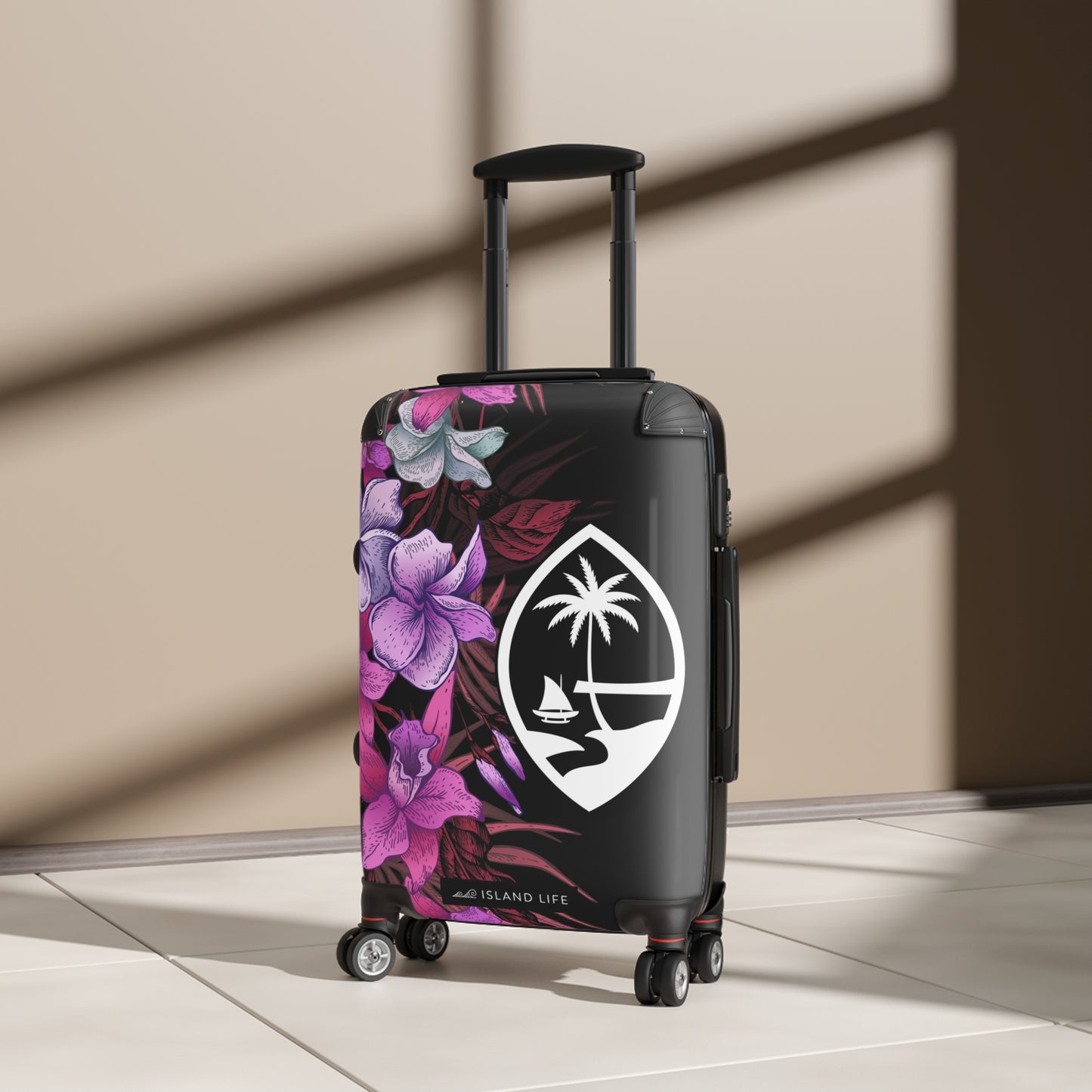 Guam Vintage Hibiscus Carry On Cabin Suitcase
