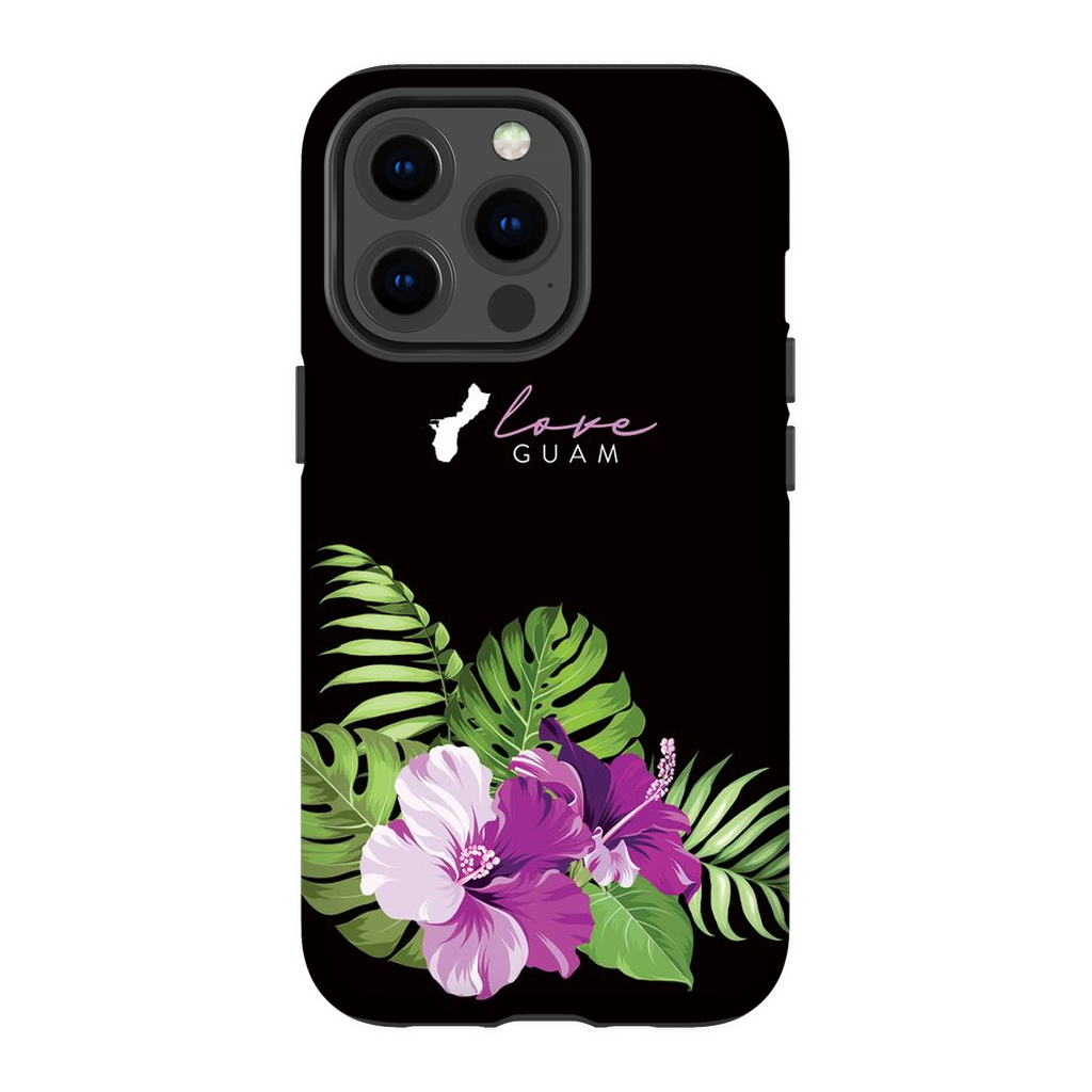 Love Guam Purple Hibiscus Premium Glossy Tough Phone Case
