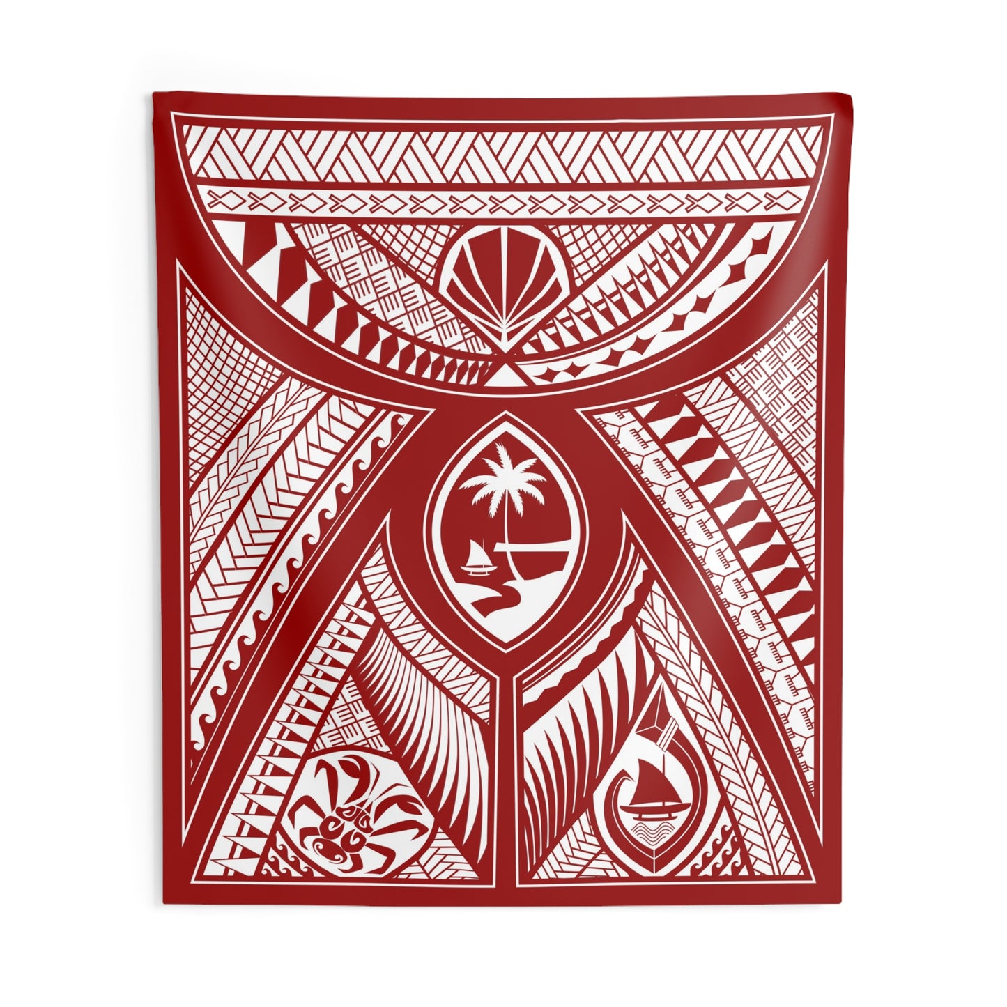 Guahan Modern Tribal Red Indoor Wall Tapestry