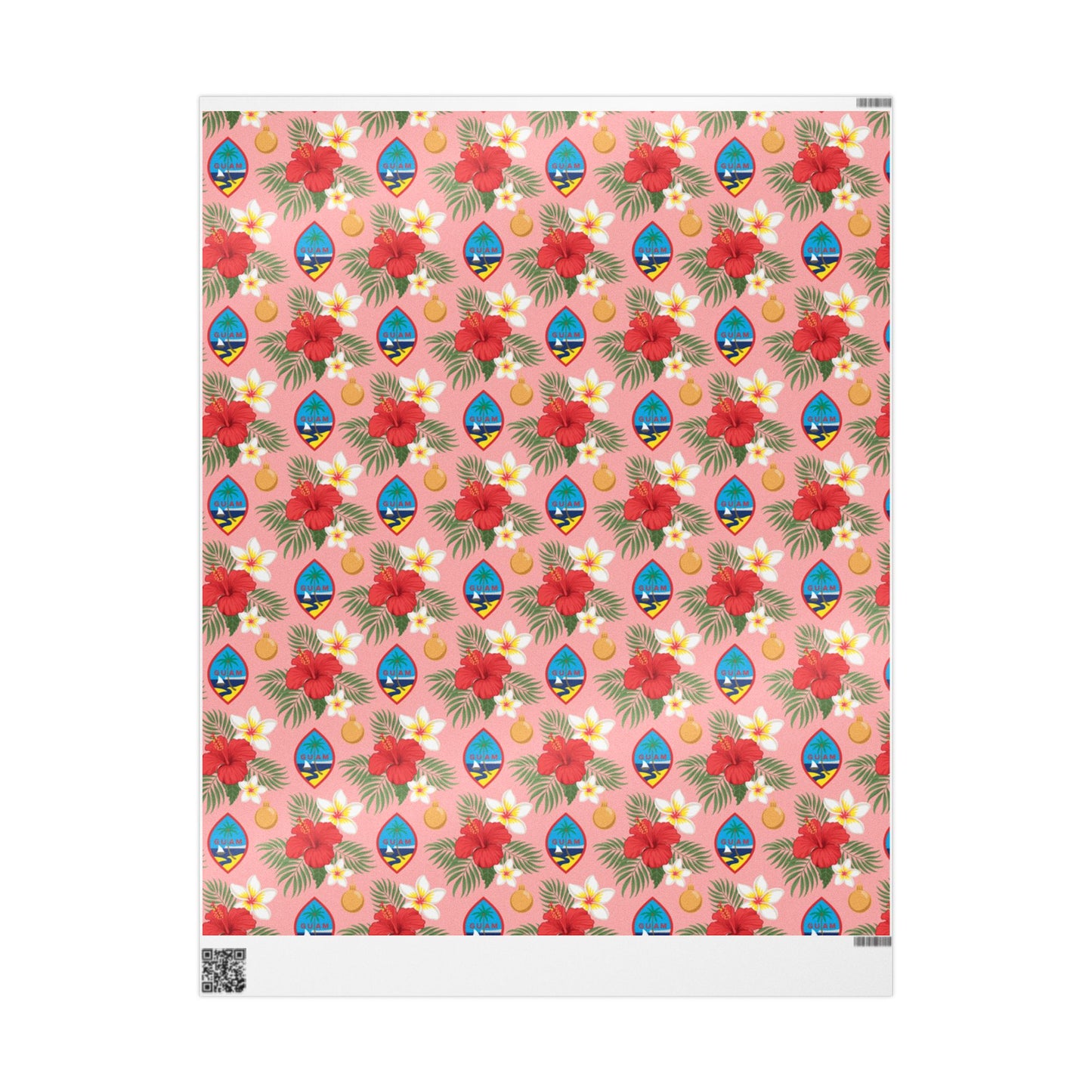 Guam Christmas Flowers Pink Gift Wrap Wrapping Paper