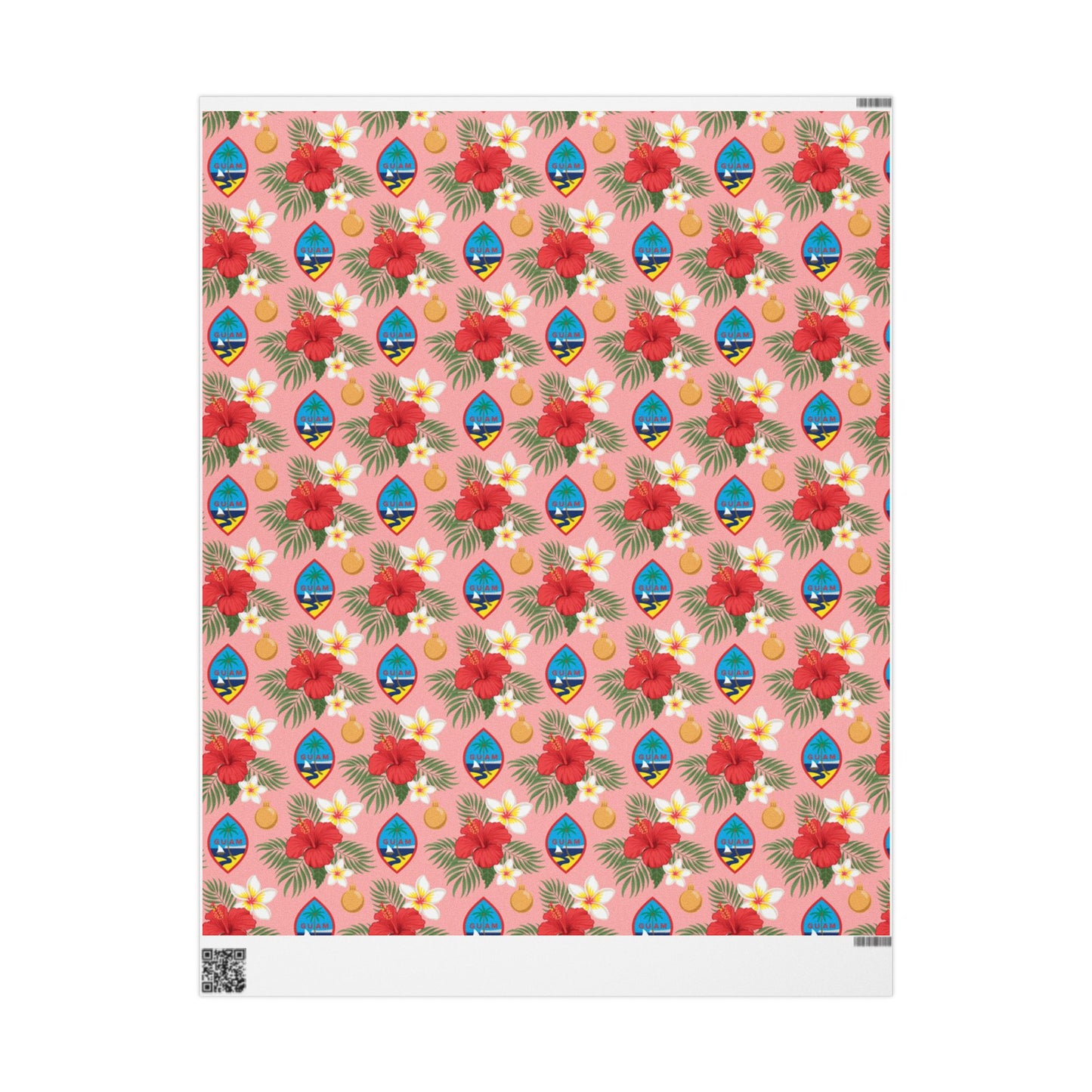 Guam Christmas Flowers Pink Gift Wrap Wrapping Paper