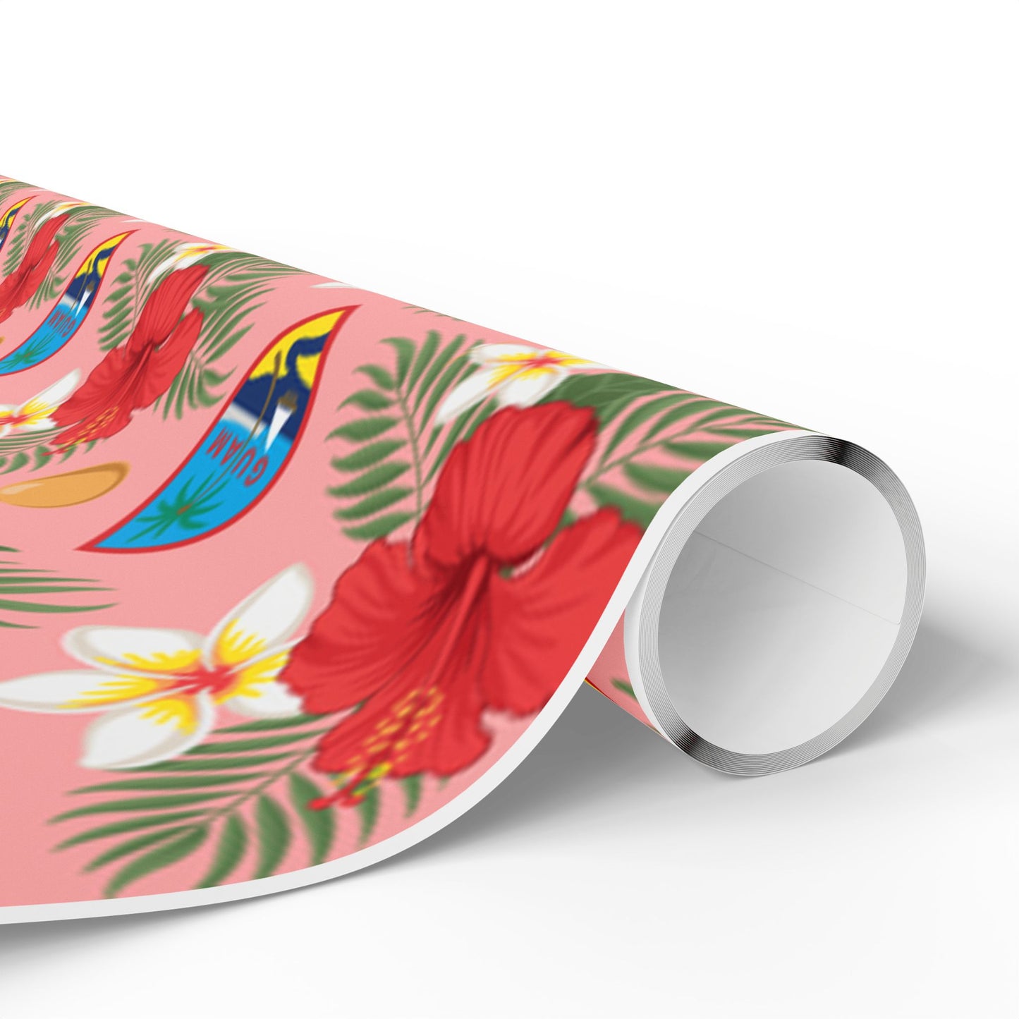 Guam Christmas Flowers Pink Gift Wrap Wrapping Paper