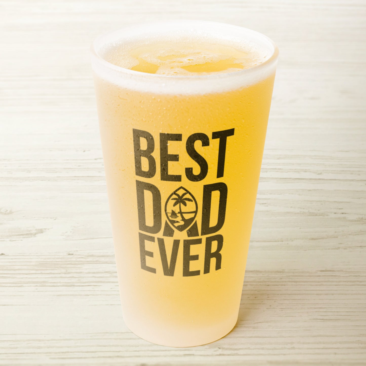 Best Dad Ever Guam Frosted Pint Glass