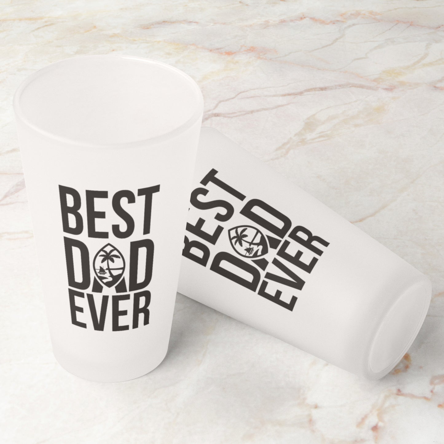 Best Dad Ever Guam Frosted Pint Glass