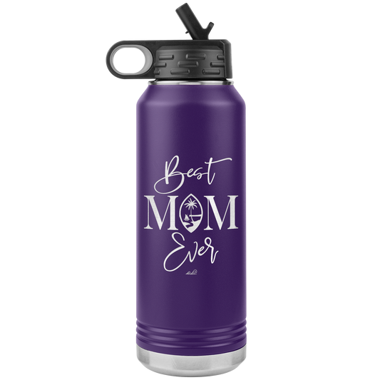 Best Mom Ever Guam Script 32oz Water Bottle Tumbler