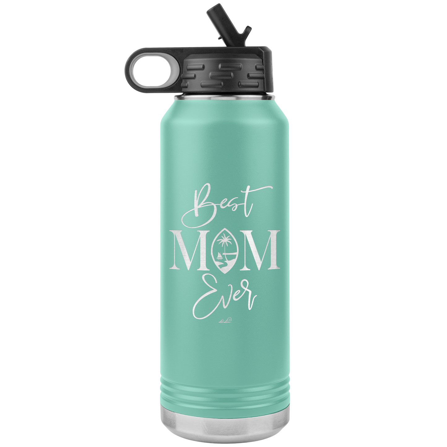 Best Mom Ever Guam Script 32oz Water Bottle Tumbler