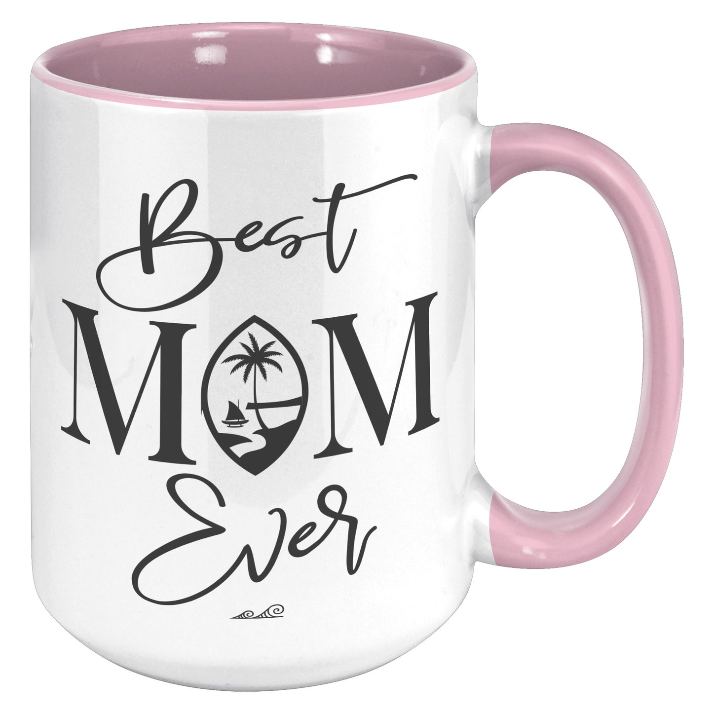 Best Mom Ever Script Guam Black 15oz Accent Mug