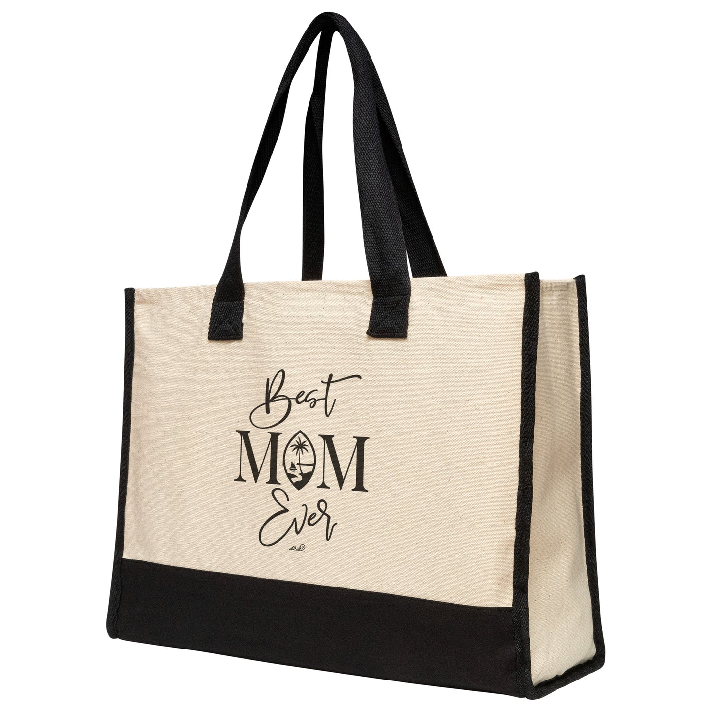 Best Mom Ever Script Guam Premium Cotton Tote