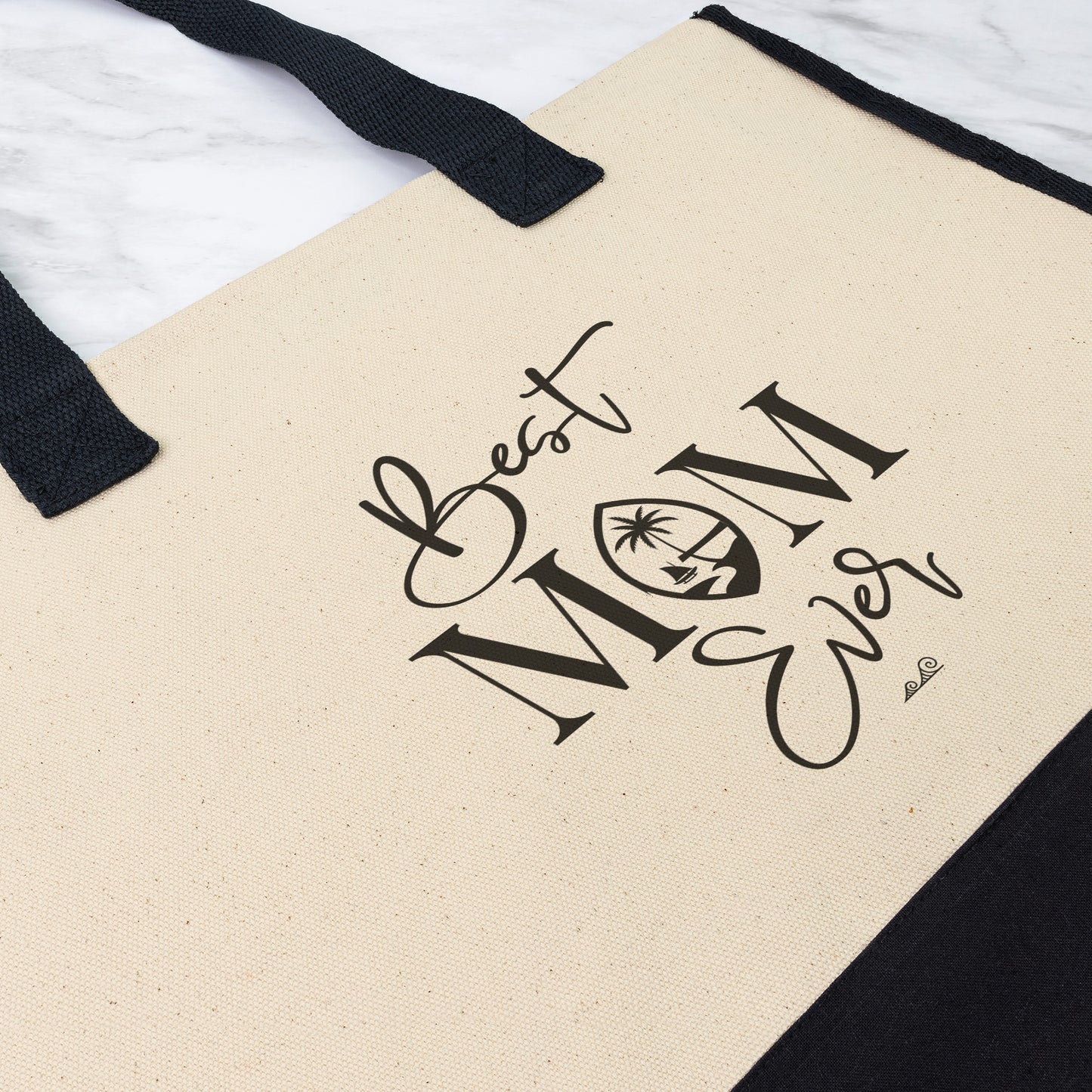 Best Mom Ever Script Guam Premium Cotton Tote