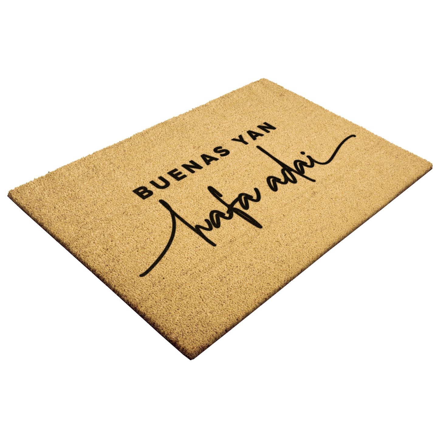 Buenas yan Hafa Adai Guam CNMI Outdoor Coir Door Mat