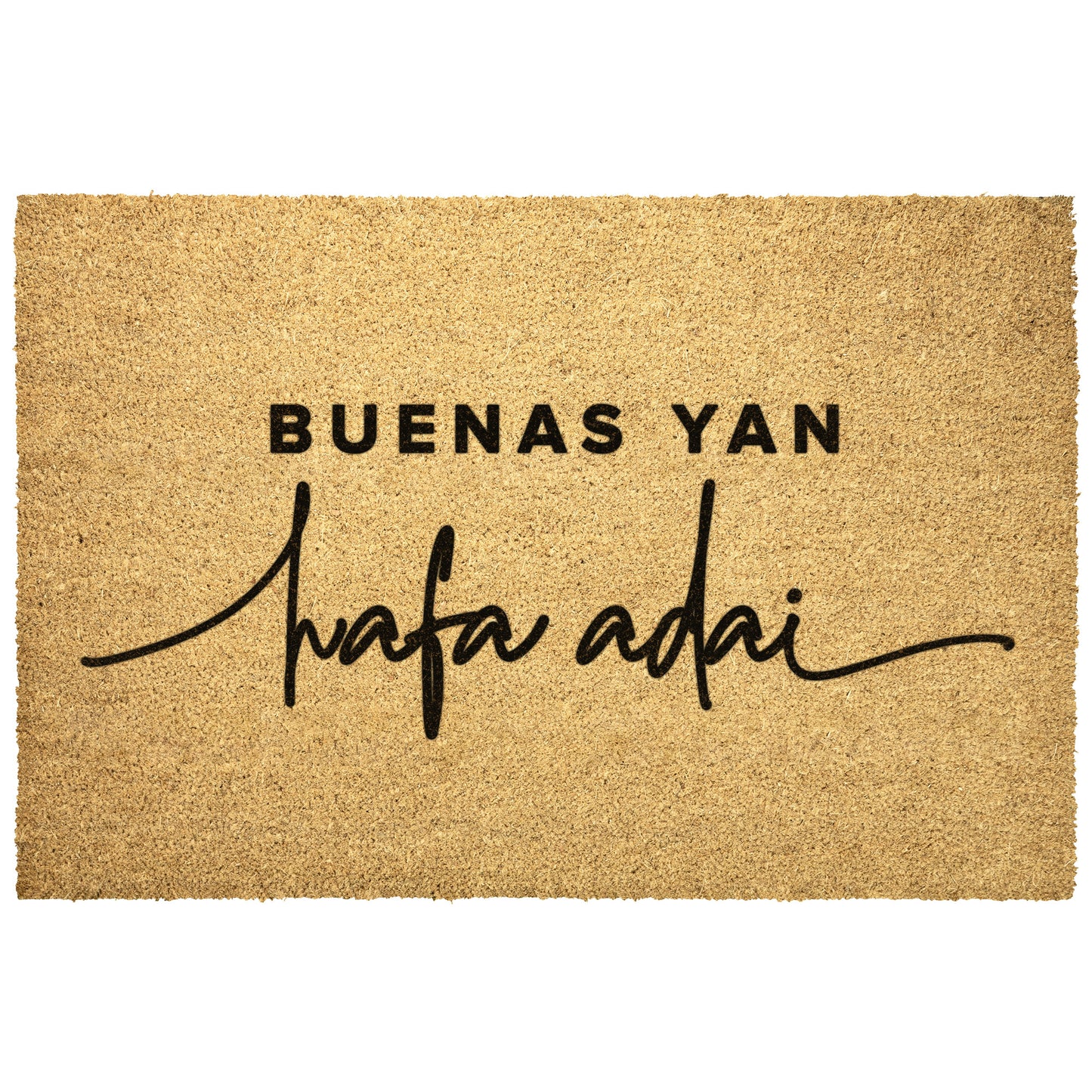 Buenas yan Hafa Adai Guam CNMI Outdoor Coir Door Mat